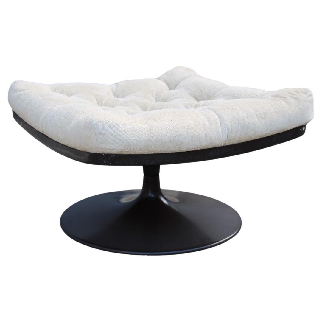 Gran Taburete Cuadrado Vintage Estilo Knoll 1960 Diseño Italiano Cojín de Terciopelo en venta