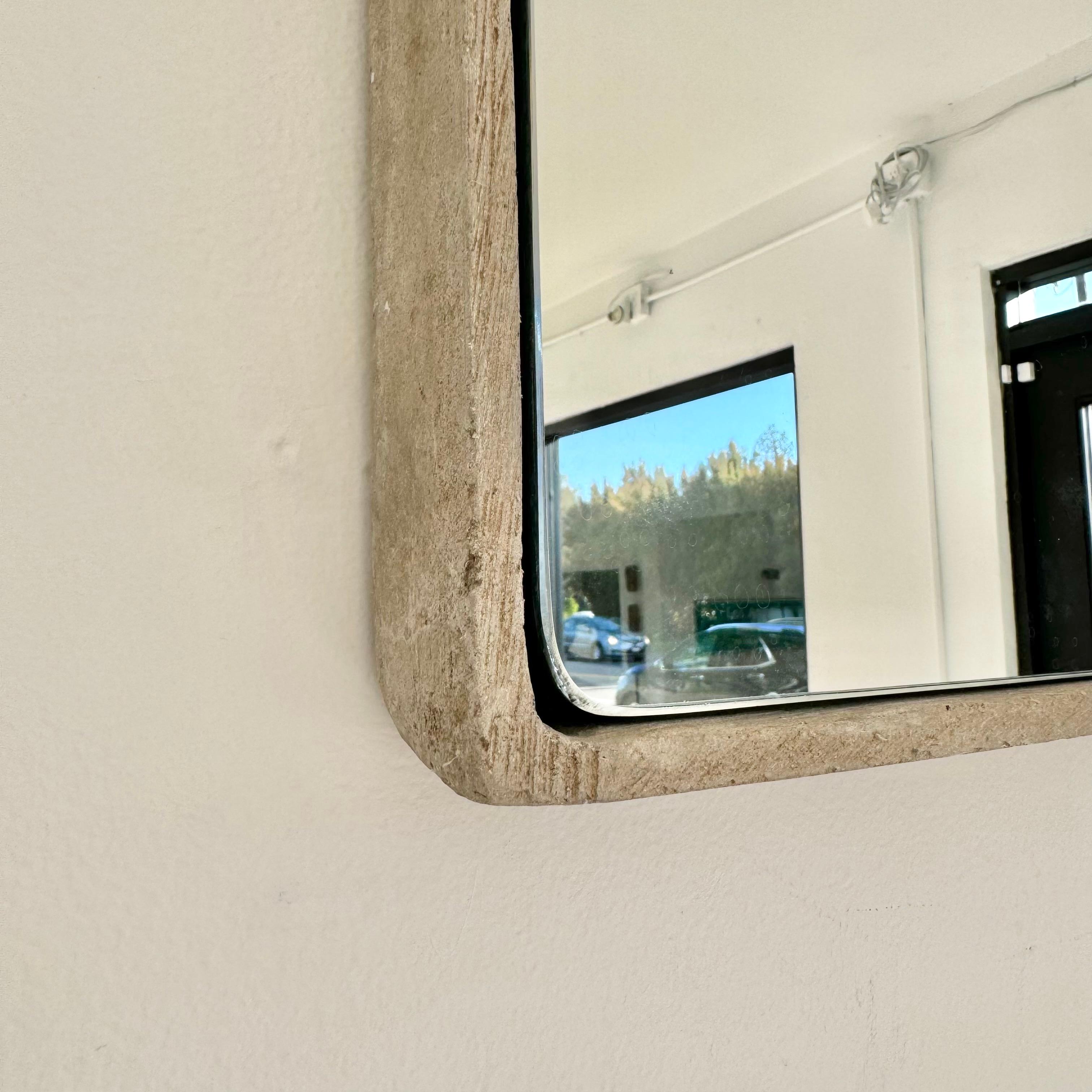Hand-Crafted Large Square Willy Guhl Concrete Mirror, 1960s Switzerland For Sale