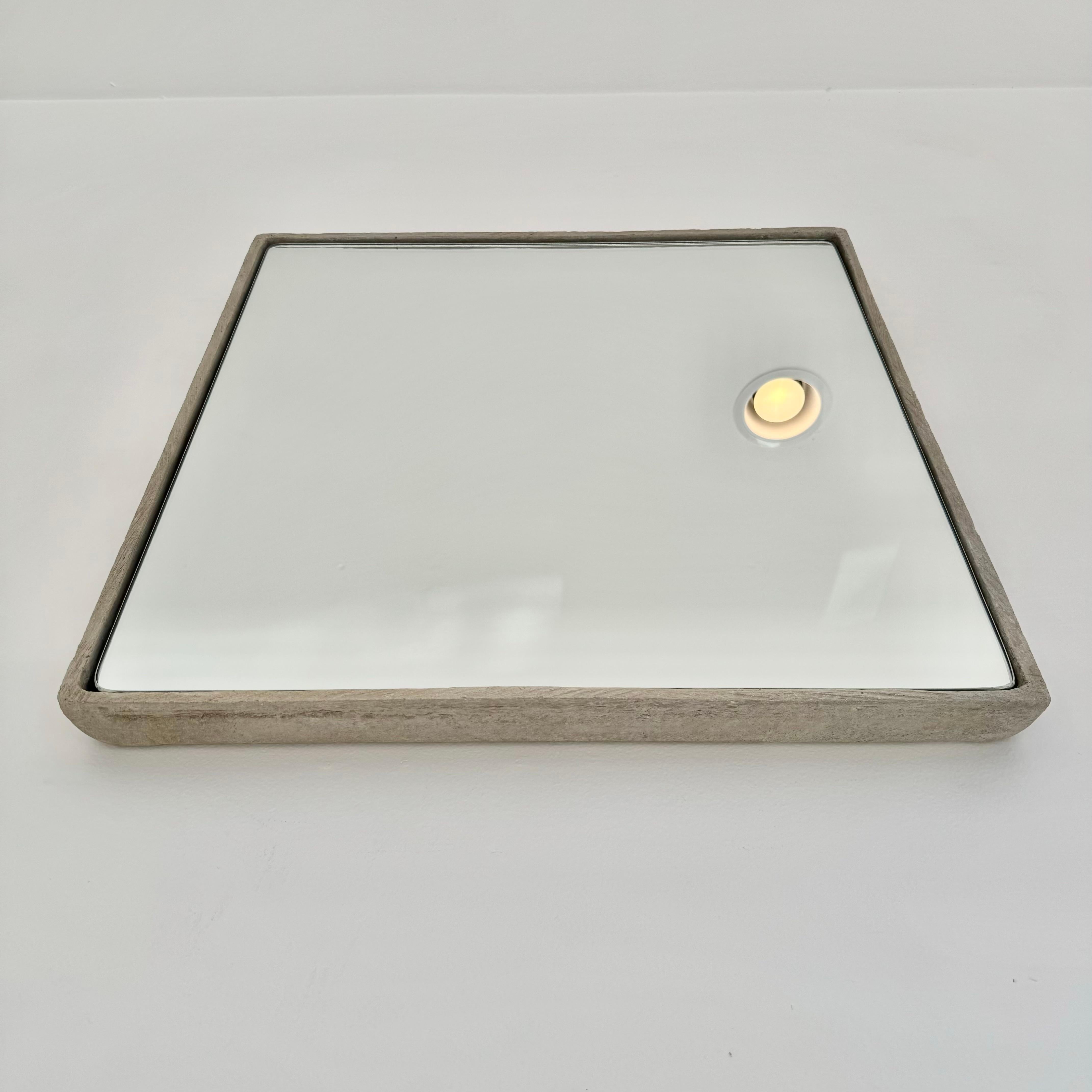 Large Square Willy Guhl Concrete Mirror, 1960s Switzerland For Sale 3