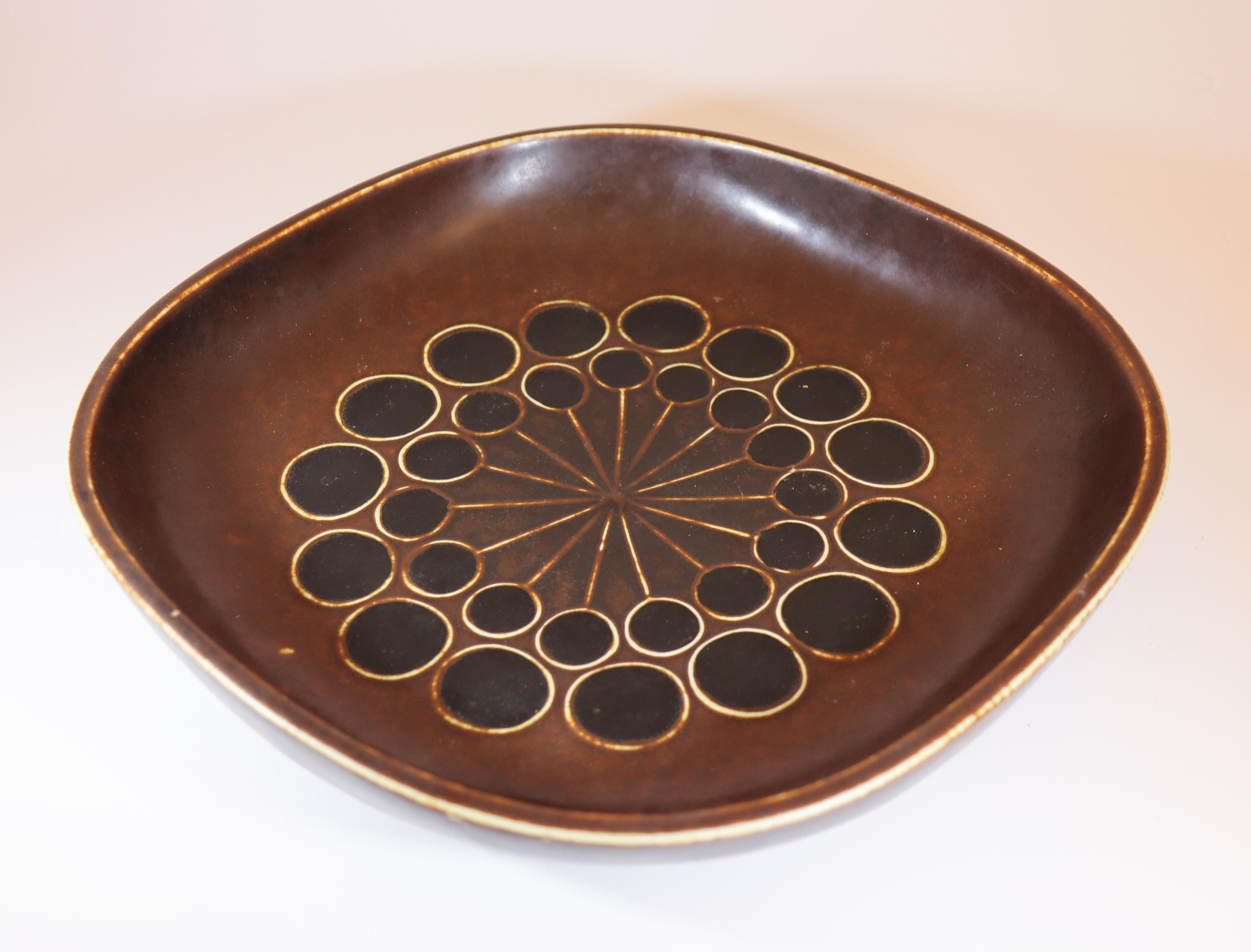 Glazed Large Squared Bowl- Hertha Bengtson - Rörstrand - 1970s For Sale