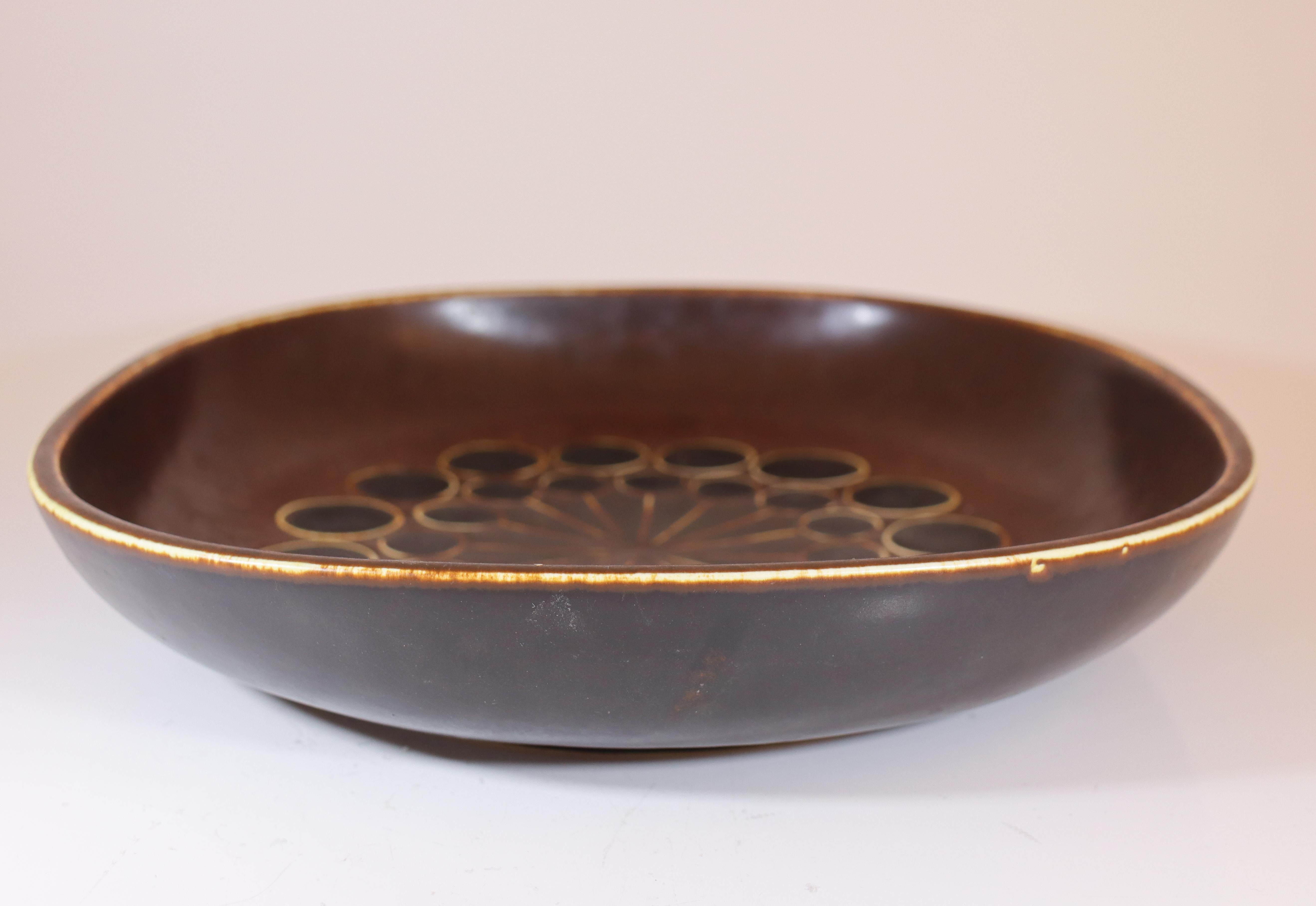 Late 20th Century Large Squared Bowl- Hertha Bengtson - Rörstrand - 1970s For Sale