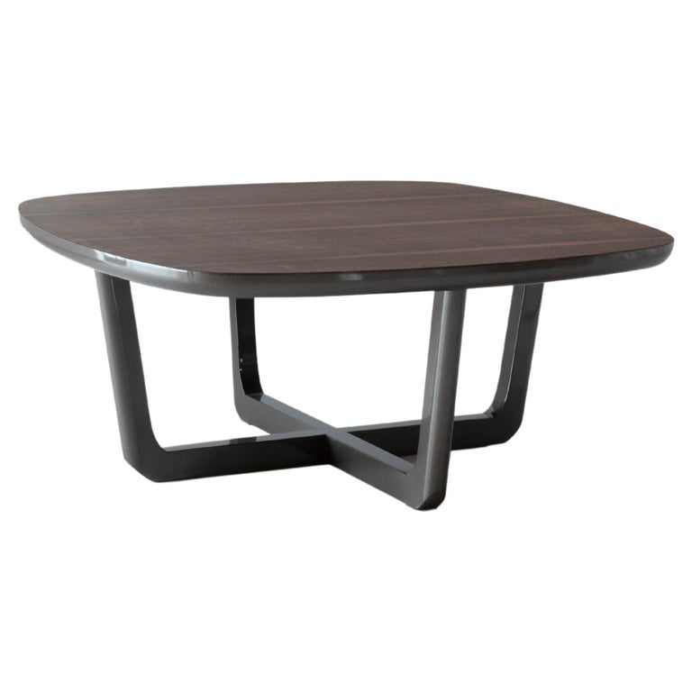 Large Squared Wood Center Table Organic Design, Walnut / Eucalyptus