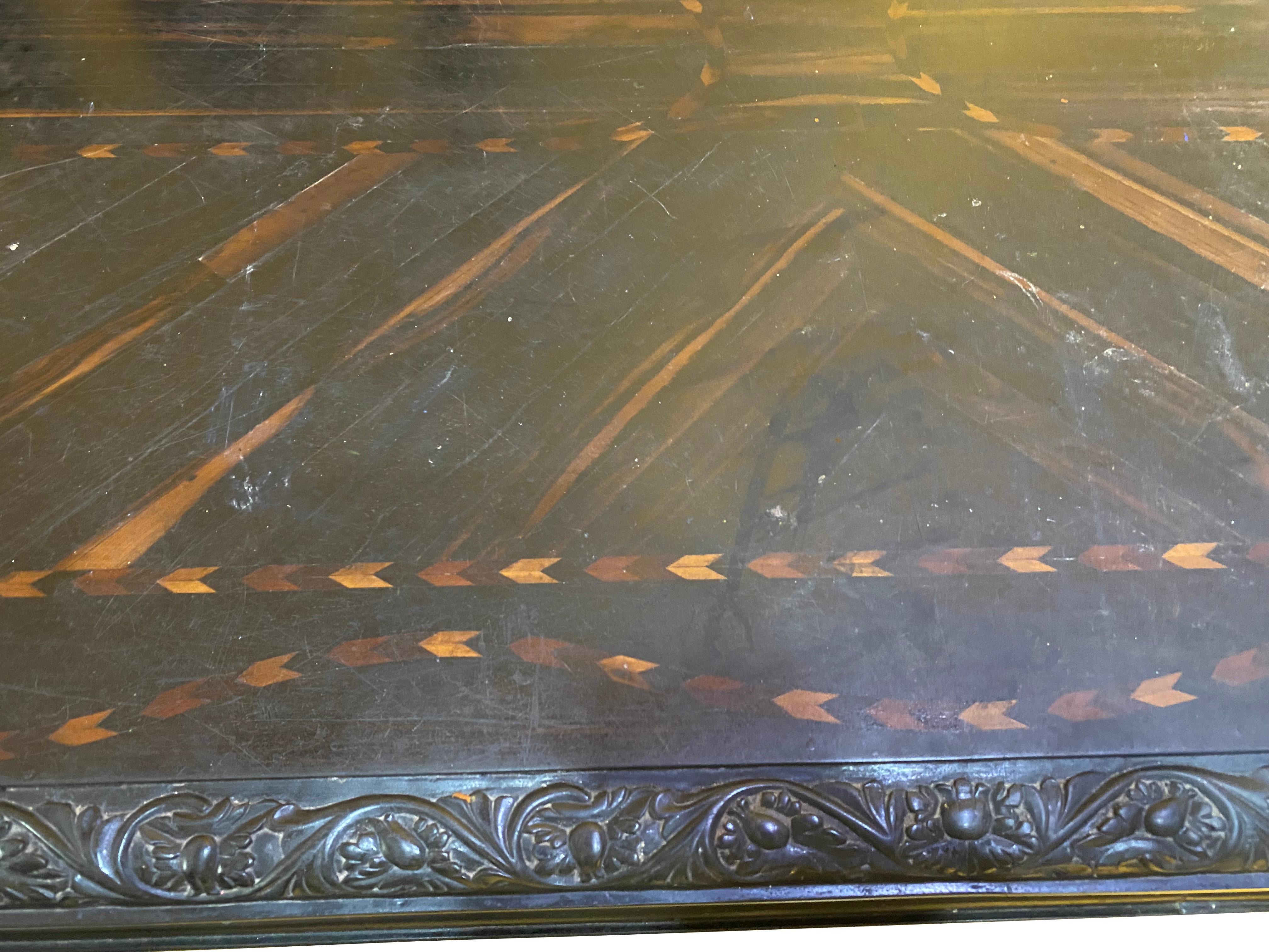 Marqueterie Grande table de salle à manger du Sri Lanka en vente