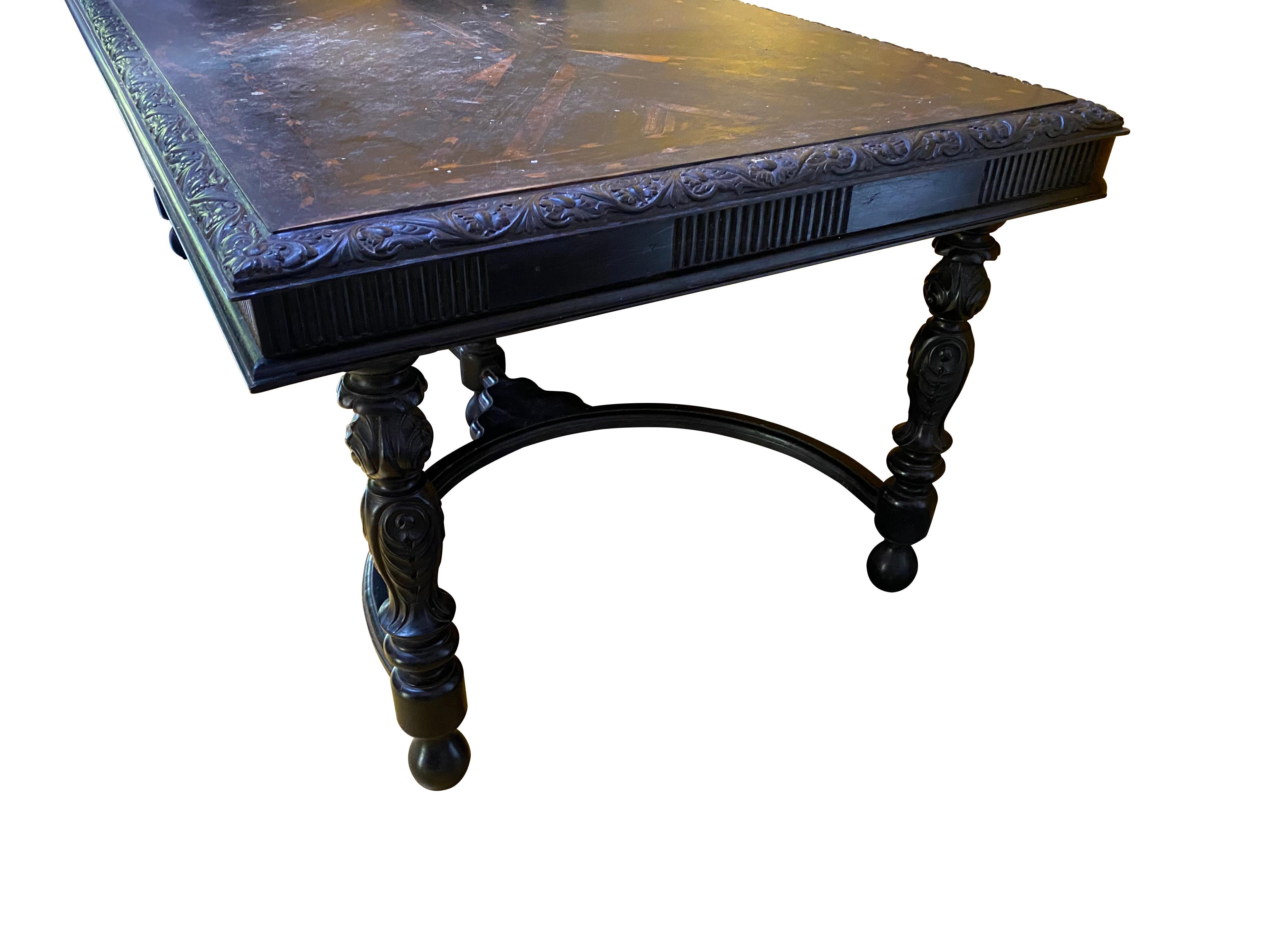 Ébène Grande table de salle à manger du Sri Lanka en vente