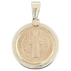 Large St. Benedict Medal 18k in 14k Frame - 30.5mm - Italy - 15.3g