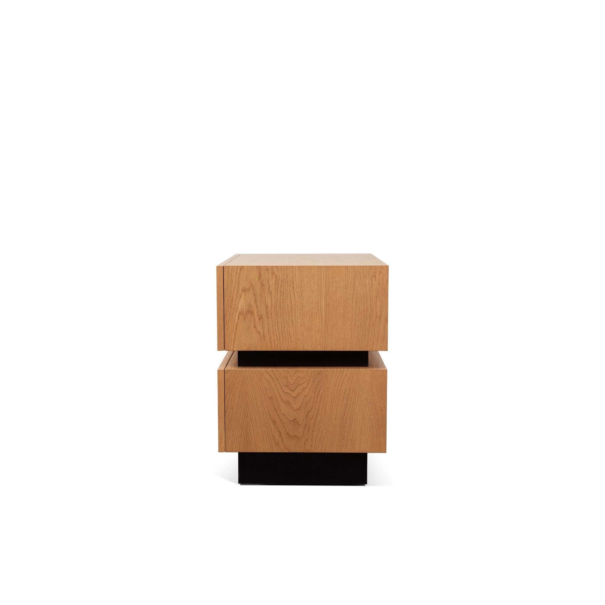 Mid-Century Modern Large Stacked Box Nightstand w/ Brass by Lawson-Fenning For Sale
