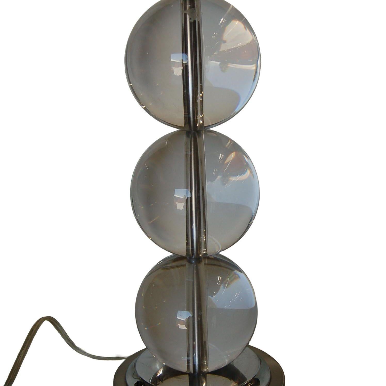 stacked crystal ball table lamp