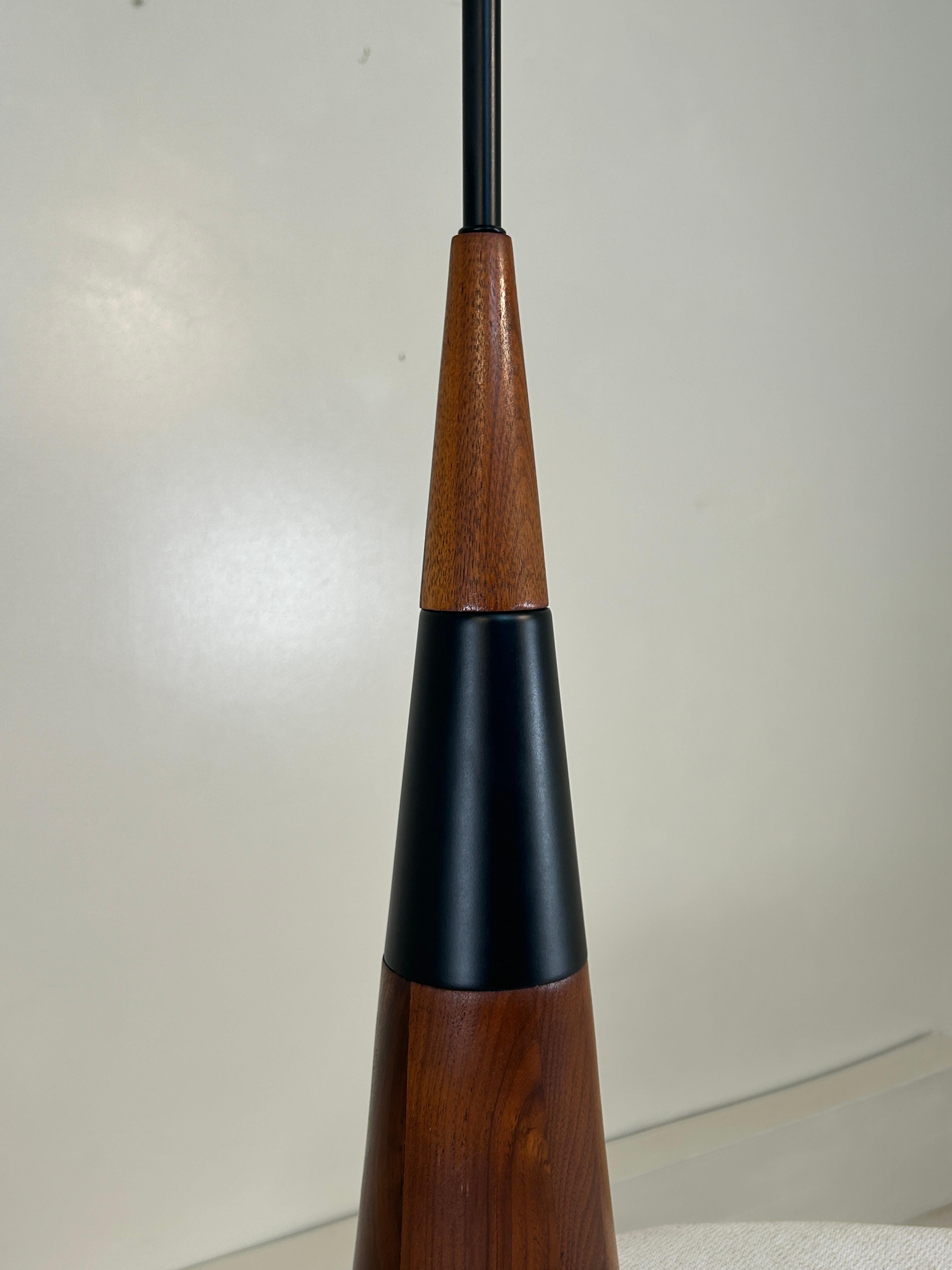 American Large stacked Walnut Table Lamp For Sale