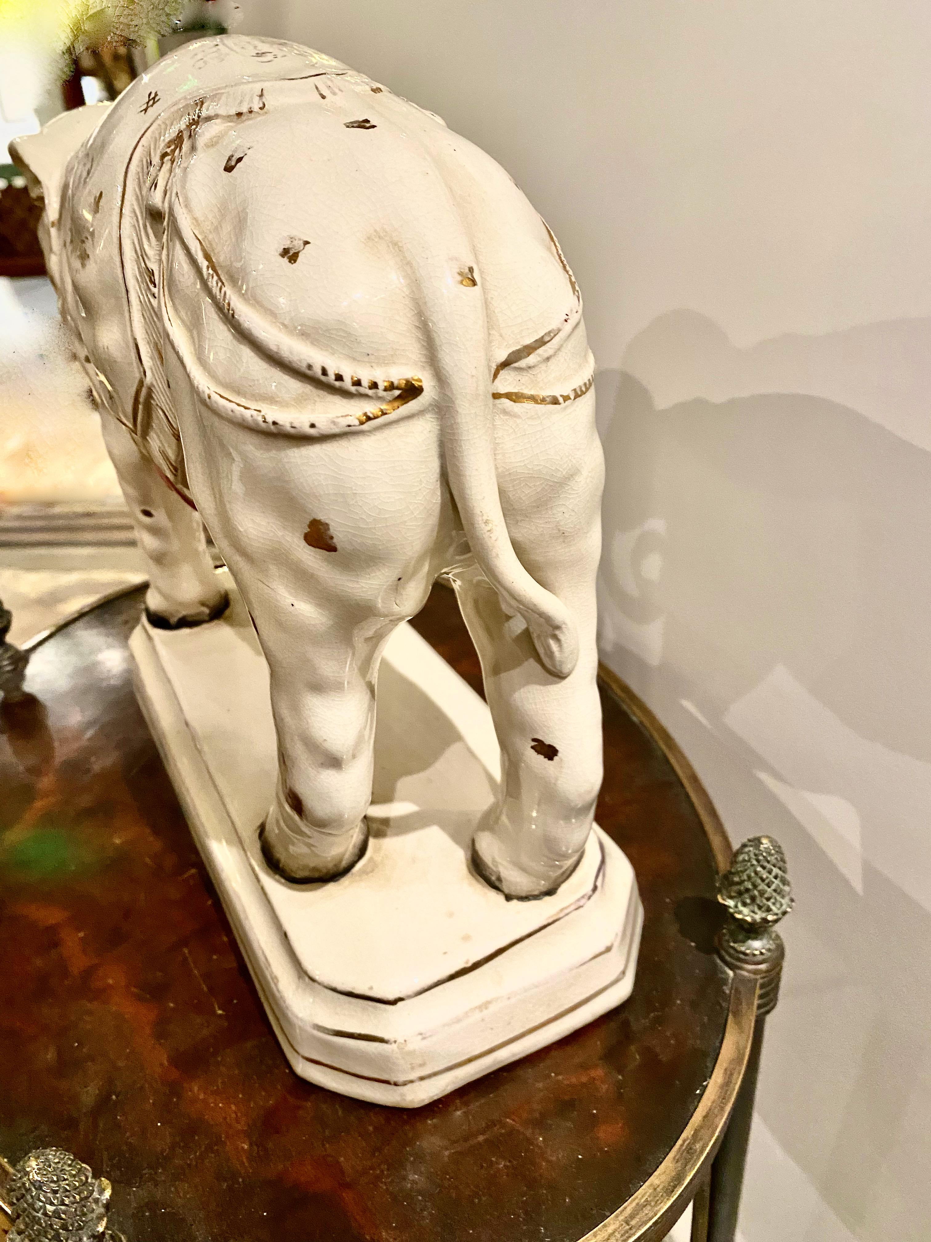 Large Staffordshire Elephant, c. 1880 In Good Condition For Sale In Pasadena, CA