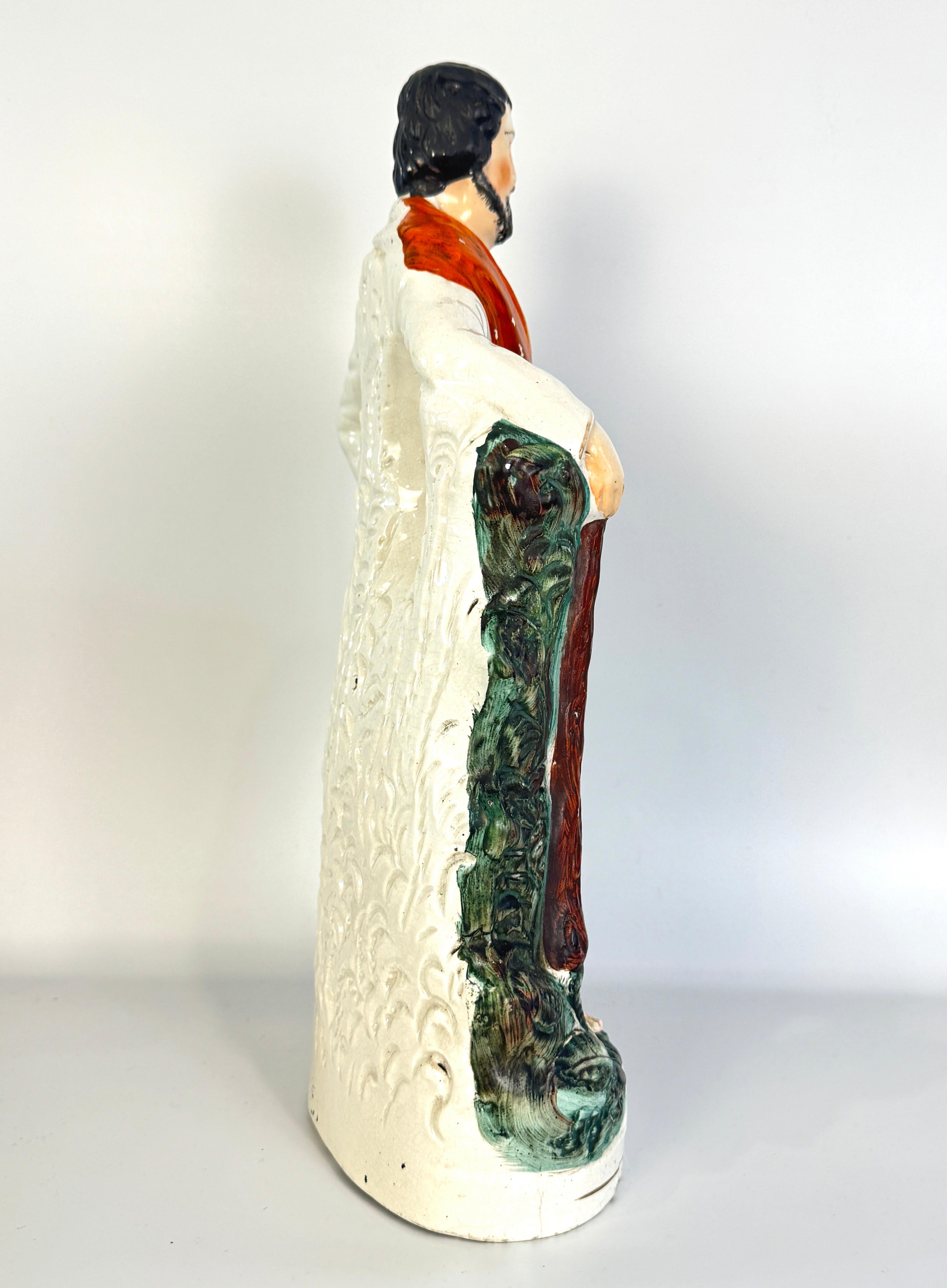 Victorien Grande figure d'Hercule en poterie du Staffordshire en vente