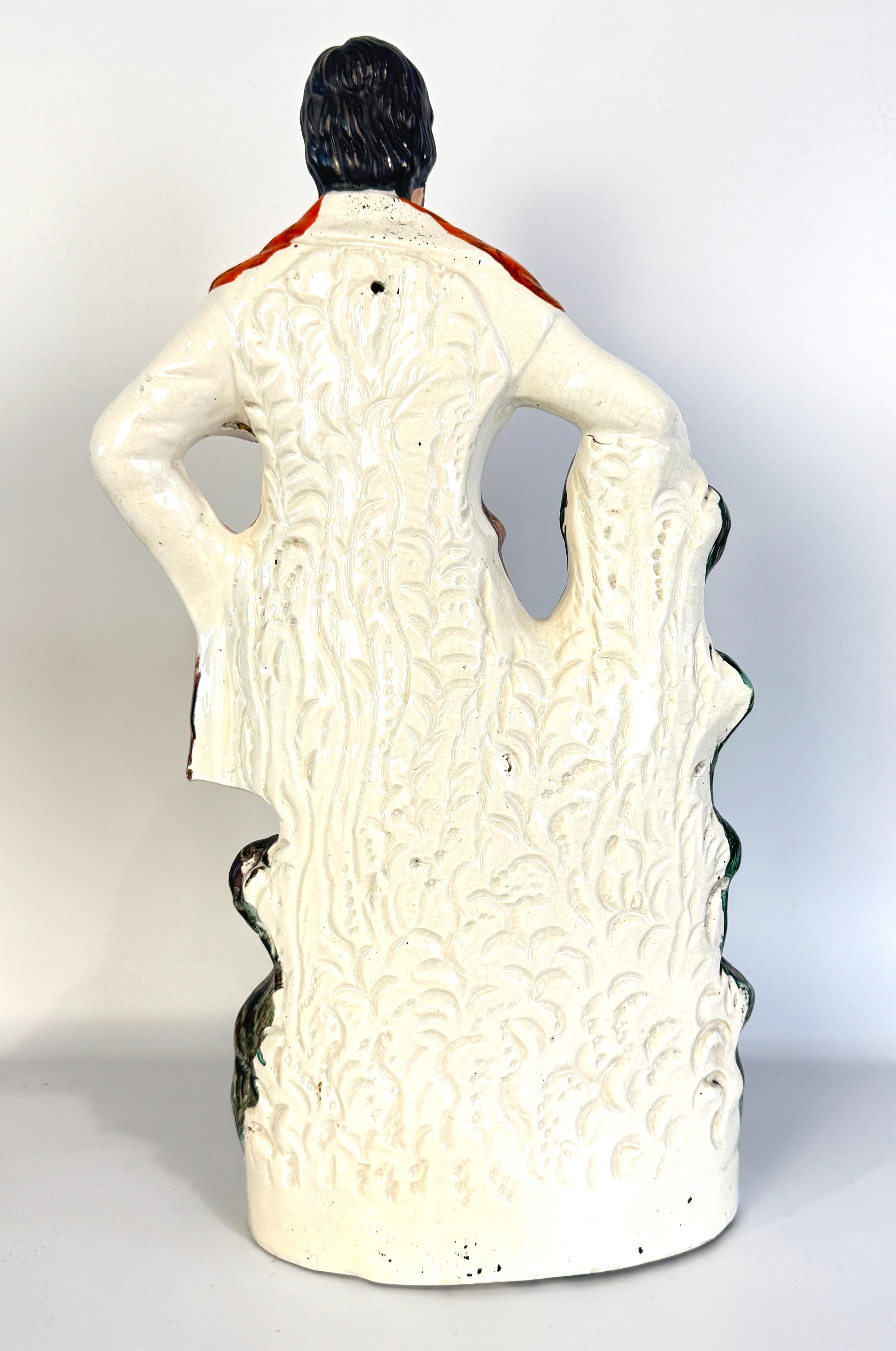 Anglais Grande figure d'Hercule en poterie du Staffordshire en vente