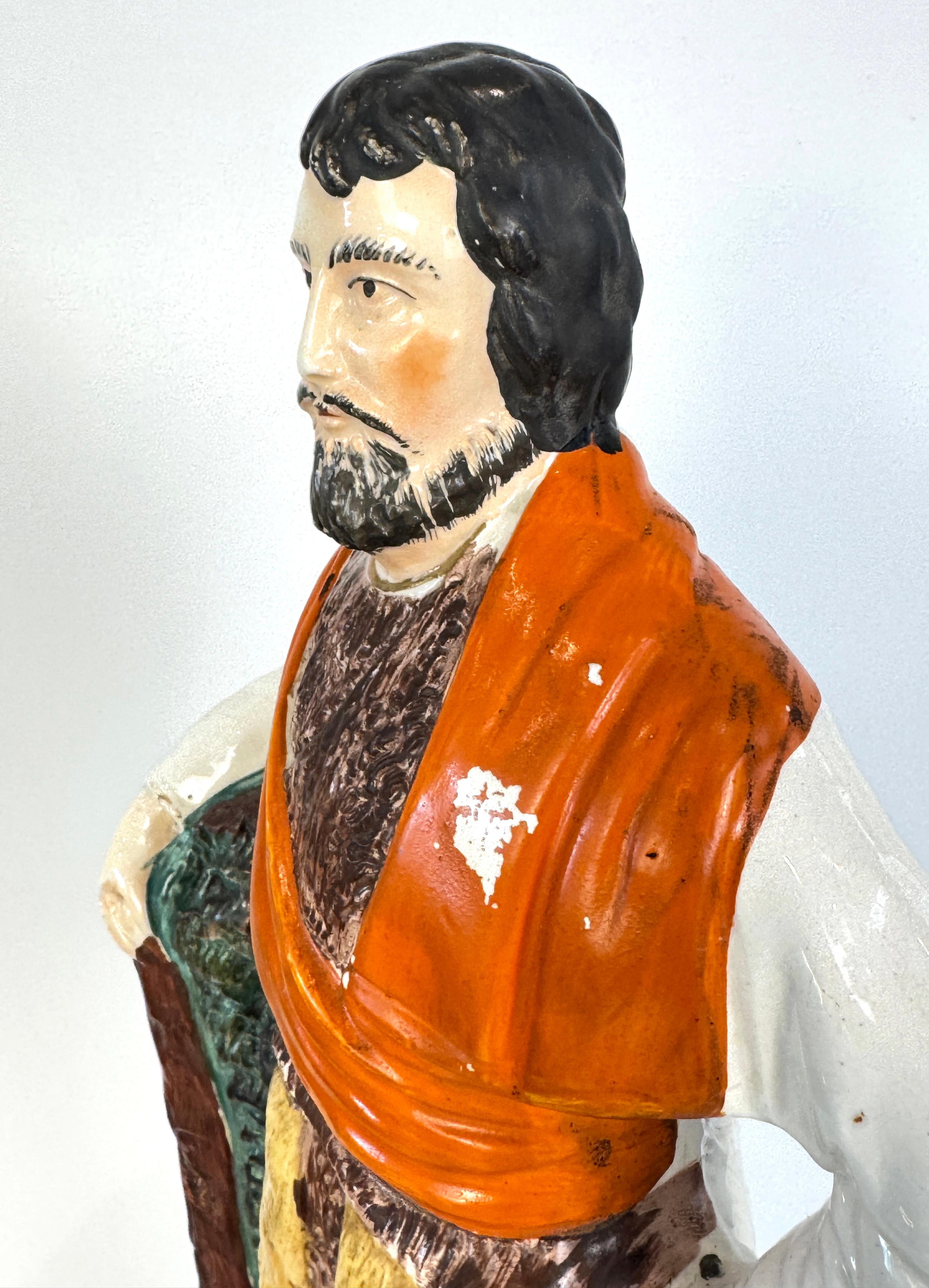 Céramique Grande figure d'Hercule en poterie du Staffordshire en vente