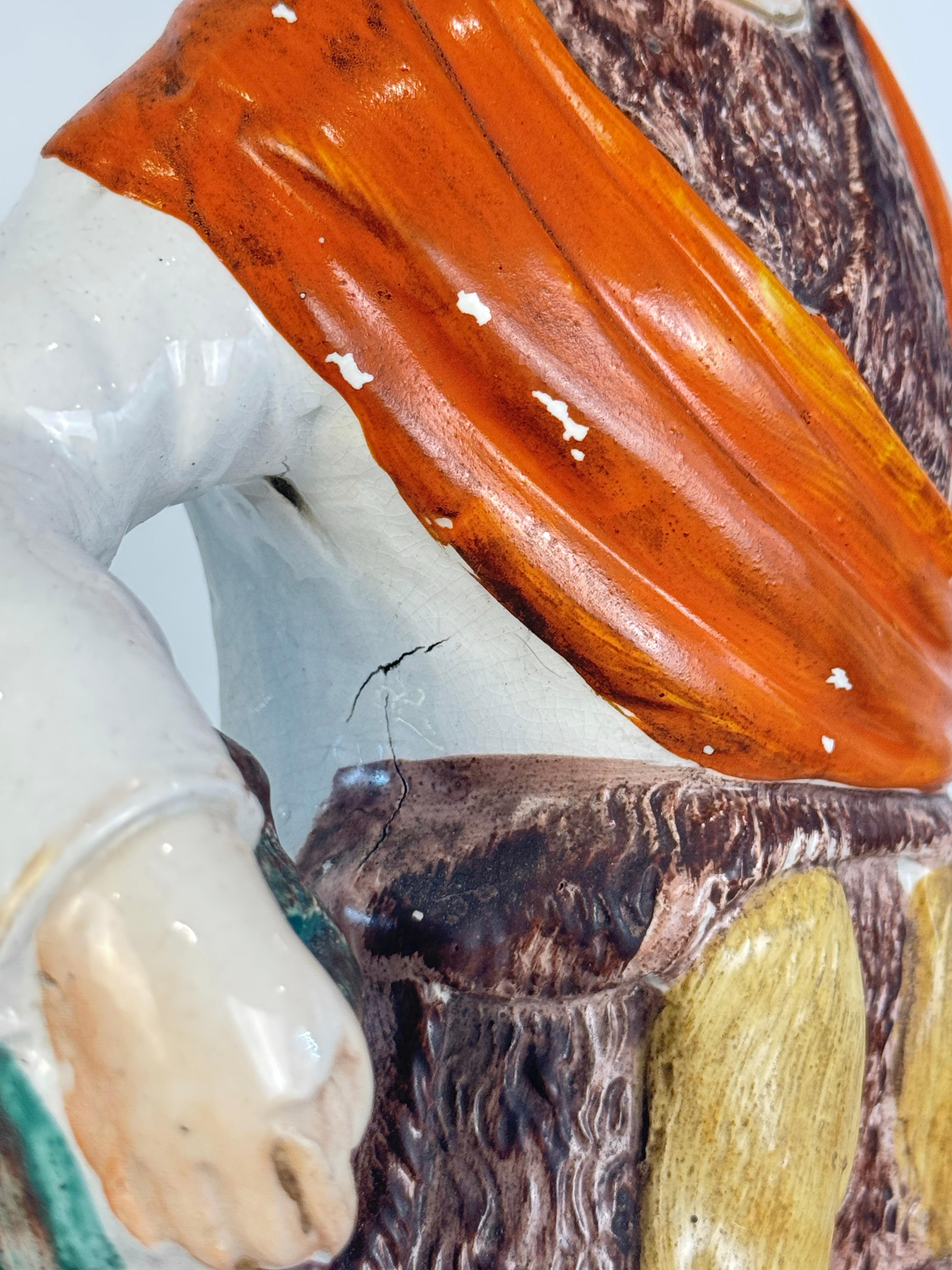 Grande figure d'Hercule en poterie du Staffordshire en vente 1