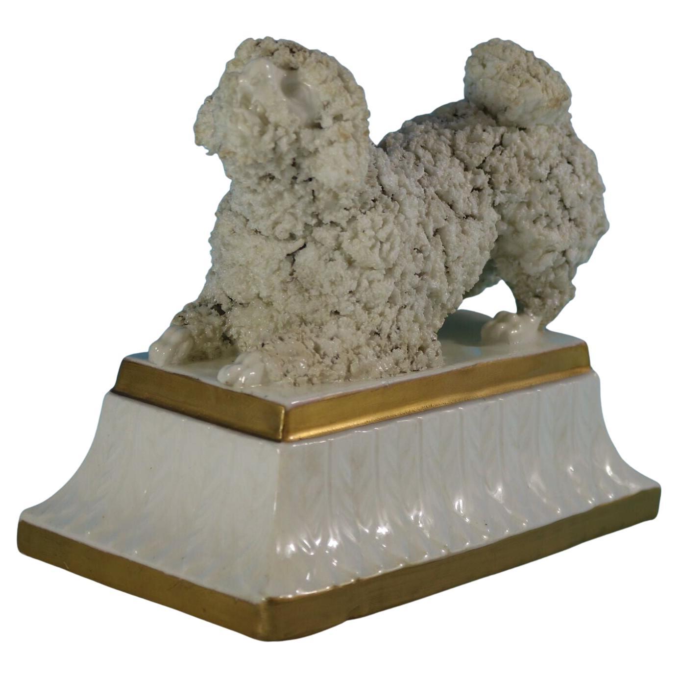 Large Staffordshire Pottery Porcellaneous Poodle For Sale