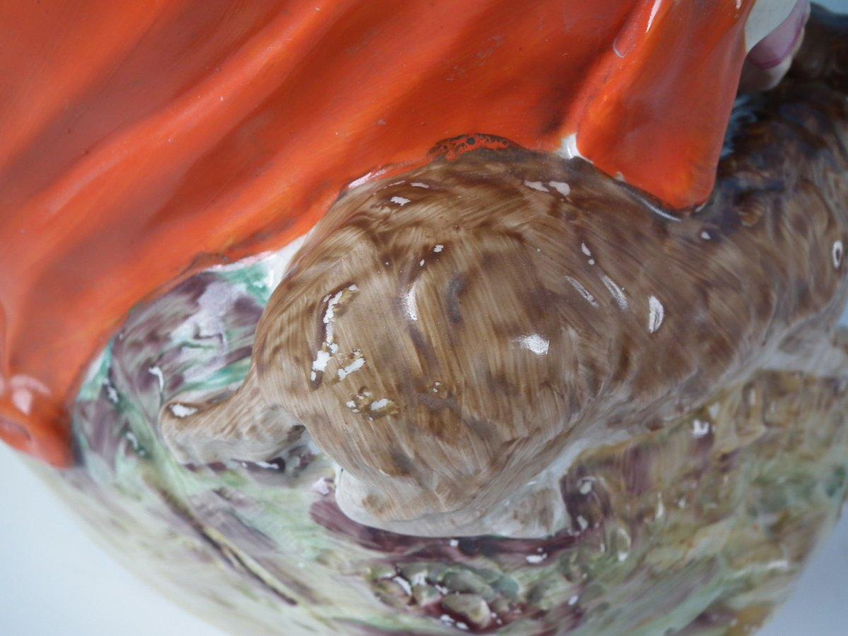 Grande figura di Cappuccetto Rosso e Lupo dello Staffordshire in vendita 6