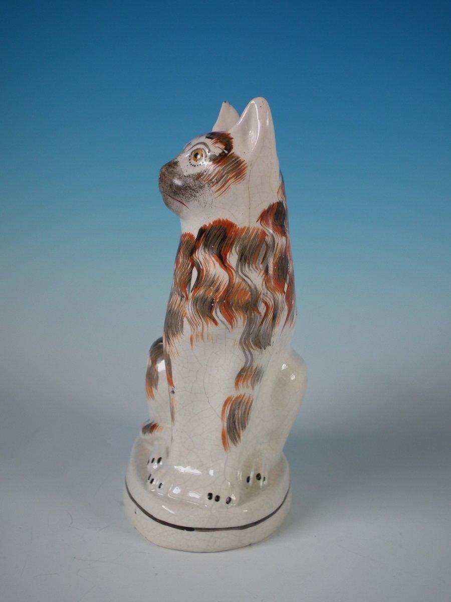 Large Staffordshire Seated Cat Figure 4