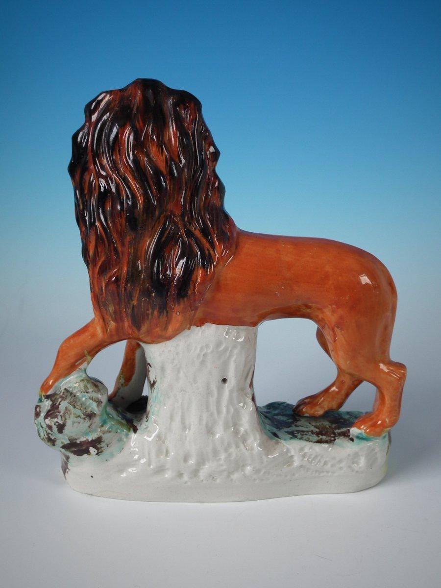 Large Staffordshire Standing Lion Figure 1