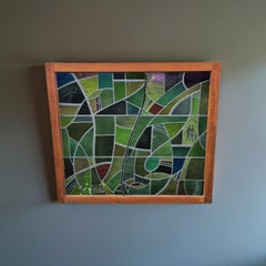 Large stained glass art work by Hubert Felix, Netherlands 1966