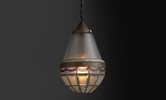 Large Stained Glass Pendant, Denmark circa 1930