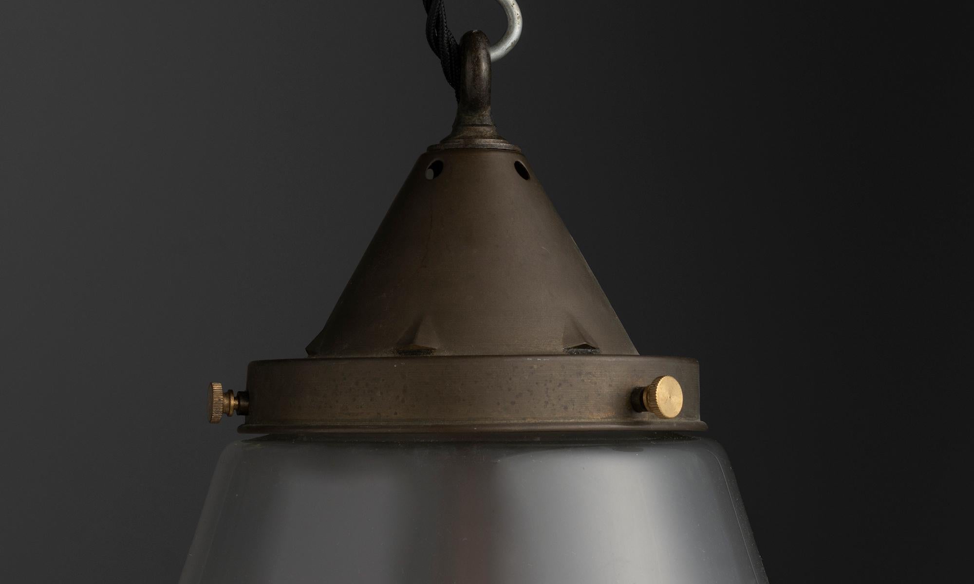 Mid-20th Century Large Stained Glass Pendant, Denmark circa 1930 For Sale