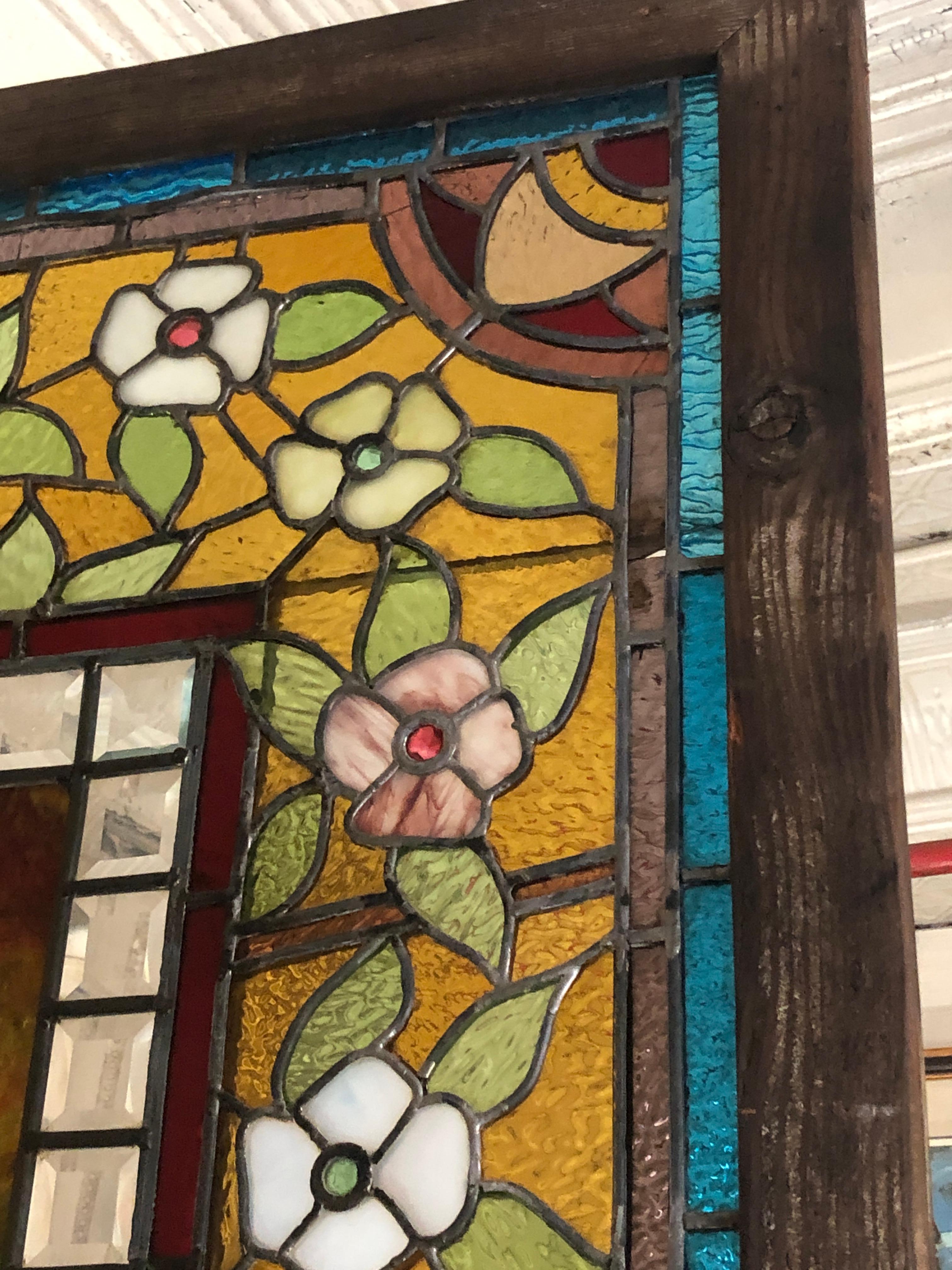 20th Century Large Stained Glass Window 38