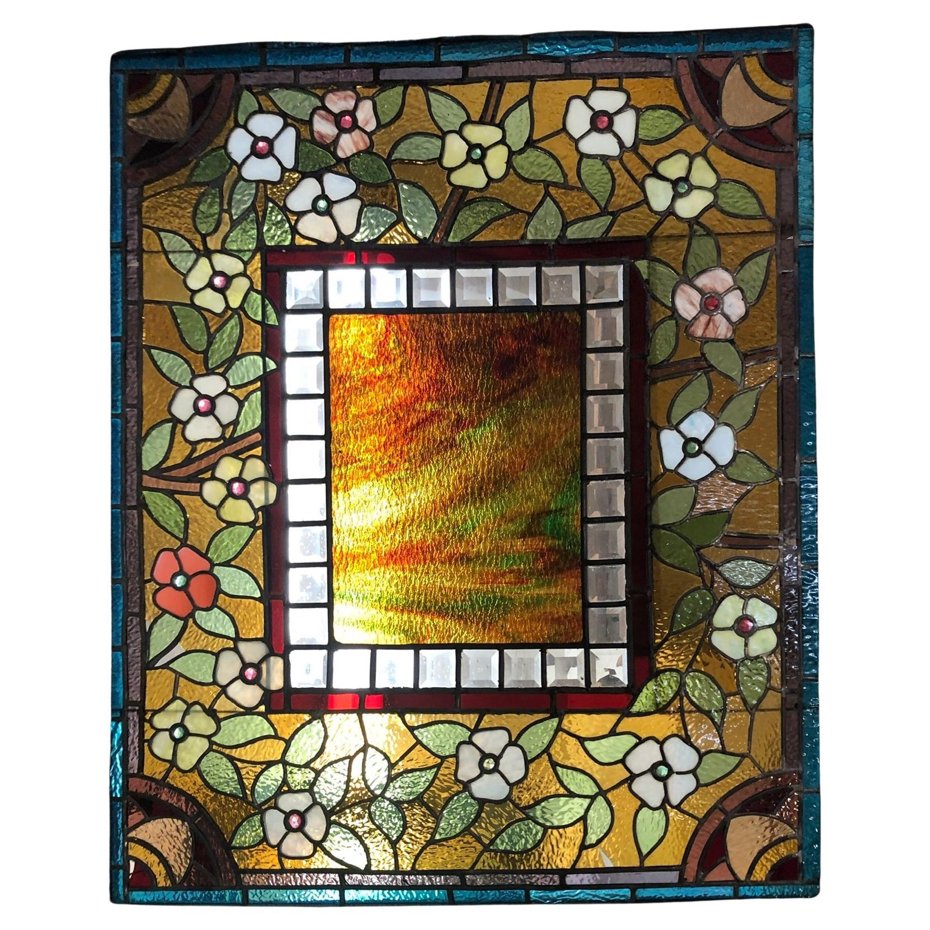 Large Stained Glass Window 38"x45" For Sale