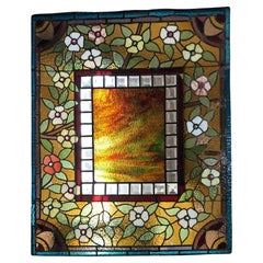 Retro Large Stained Glass Window 38"x45"