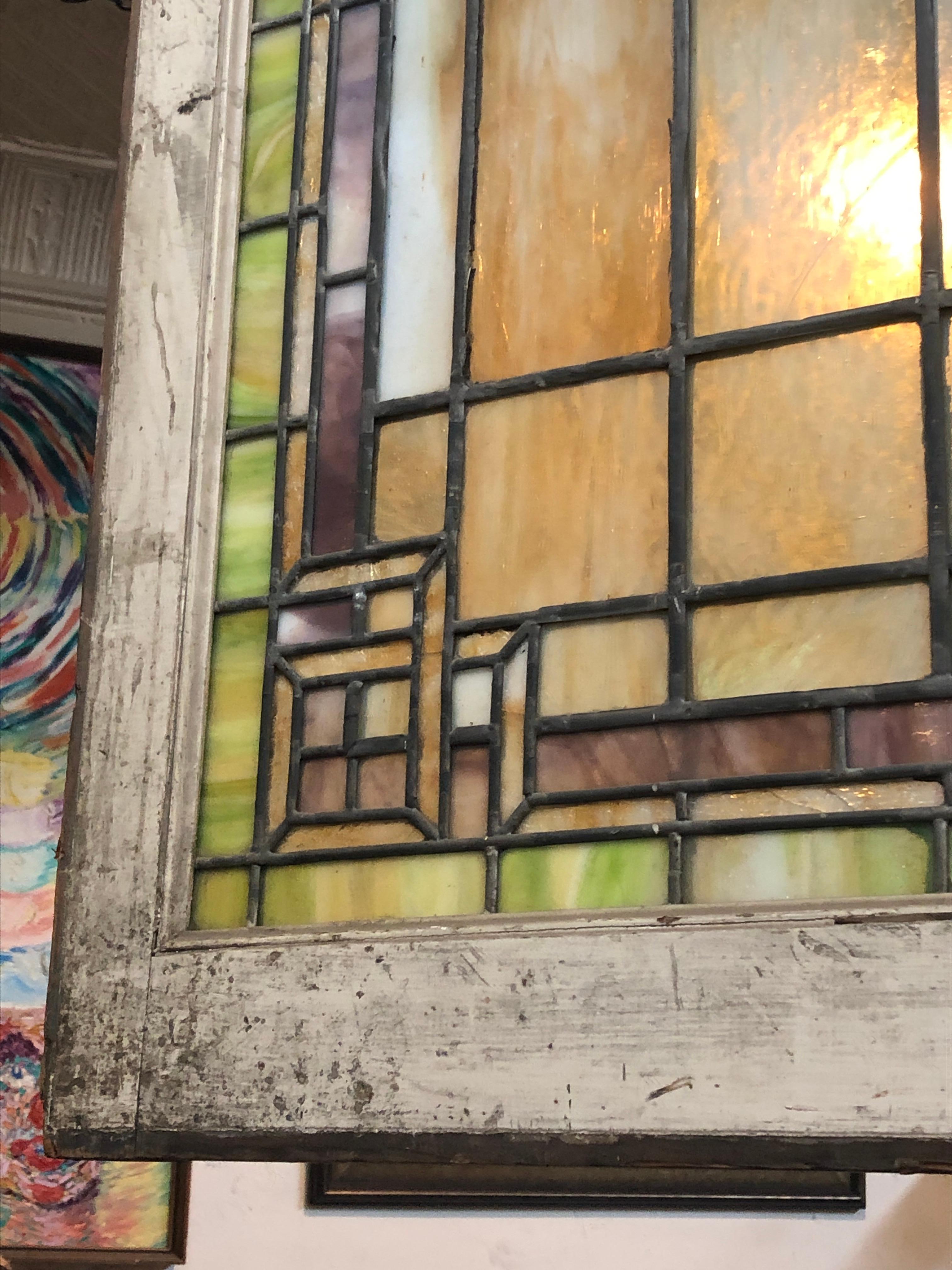 20th Century Large Stained Glass Window 42
