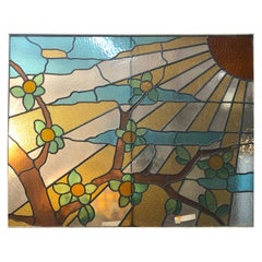 Large Stained Glass Window "Sunshine" 44"x34" Large Stained Glass Window "Sunshine" 44"x34"