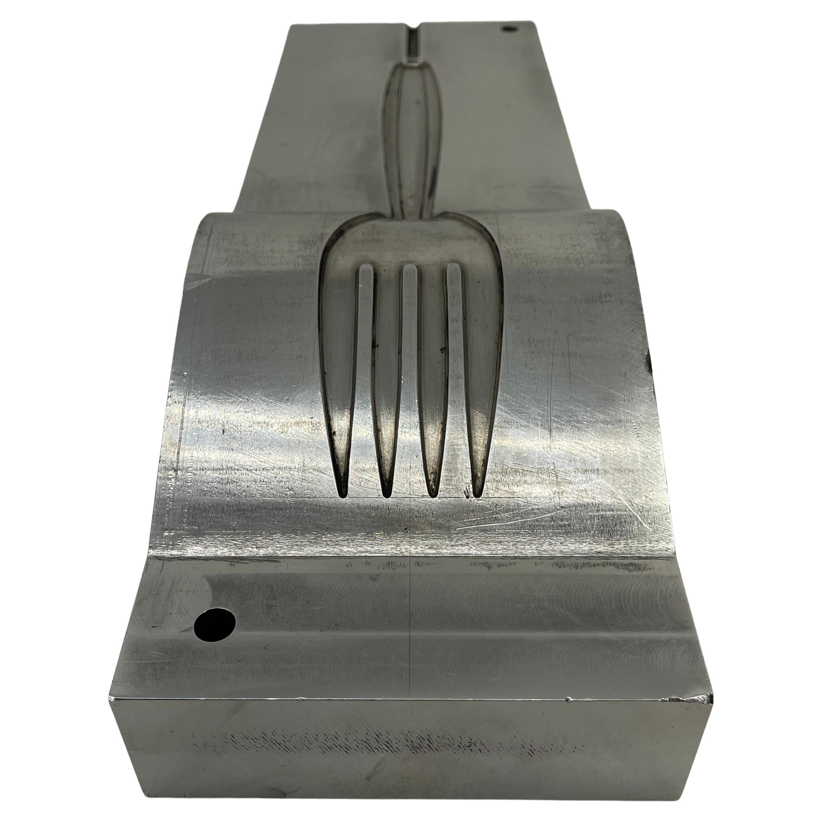 Machine-Made Large Stainless Steel Industrial Fork Mold Sculpture for Silverware For Sale