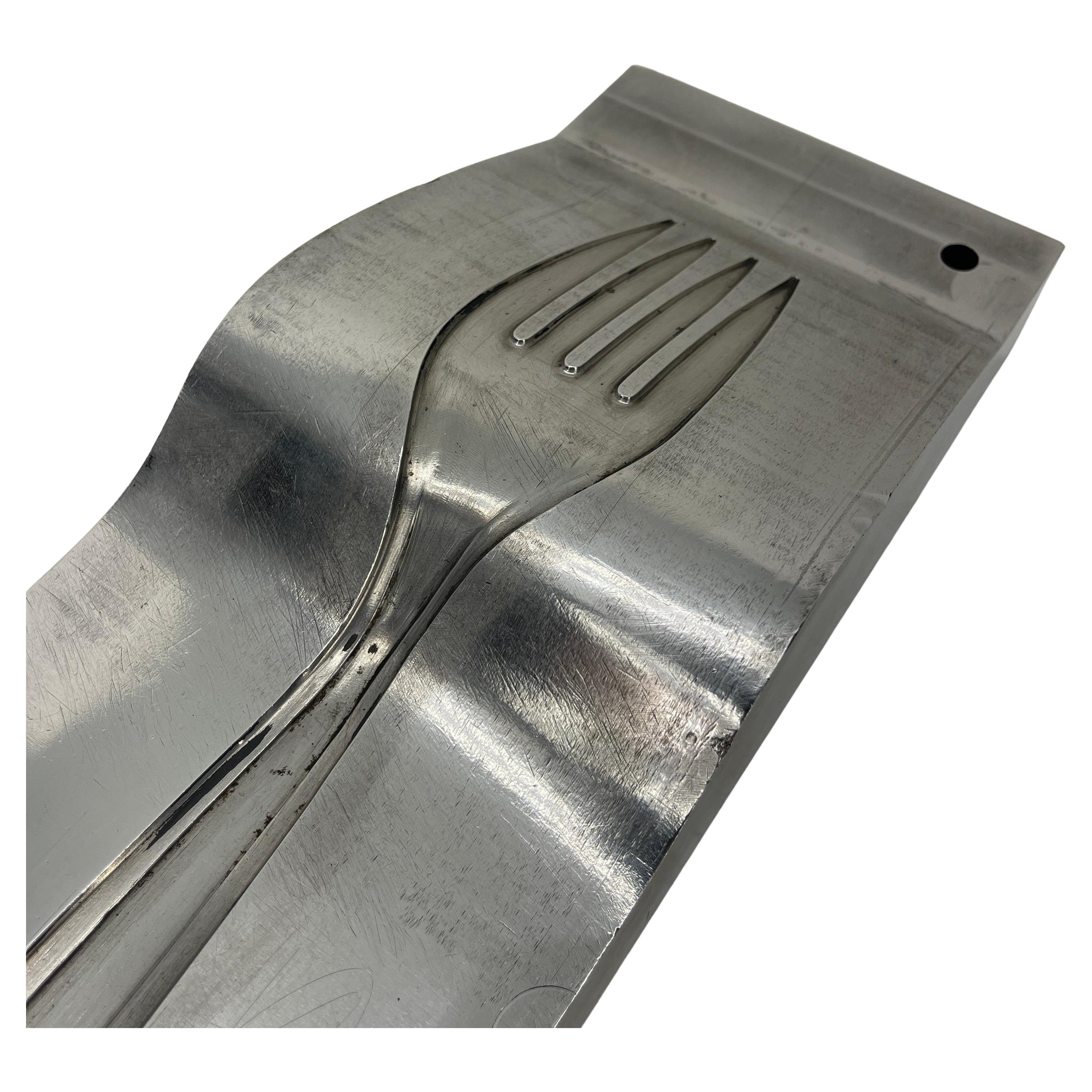 Large Stainless Steel Industrial Fork Mold Sculpture for Silverware In Good Condition For Sale In Haddonfield, NJ