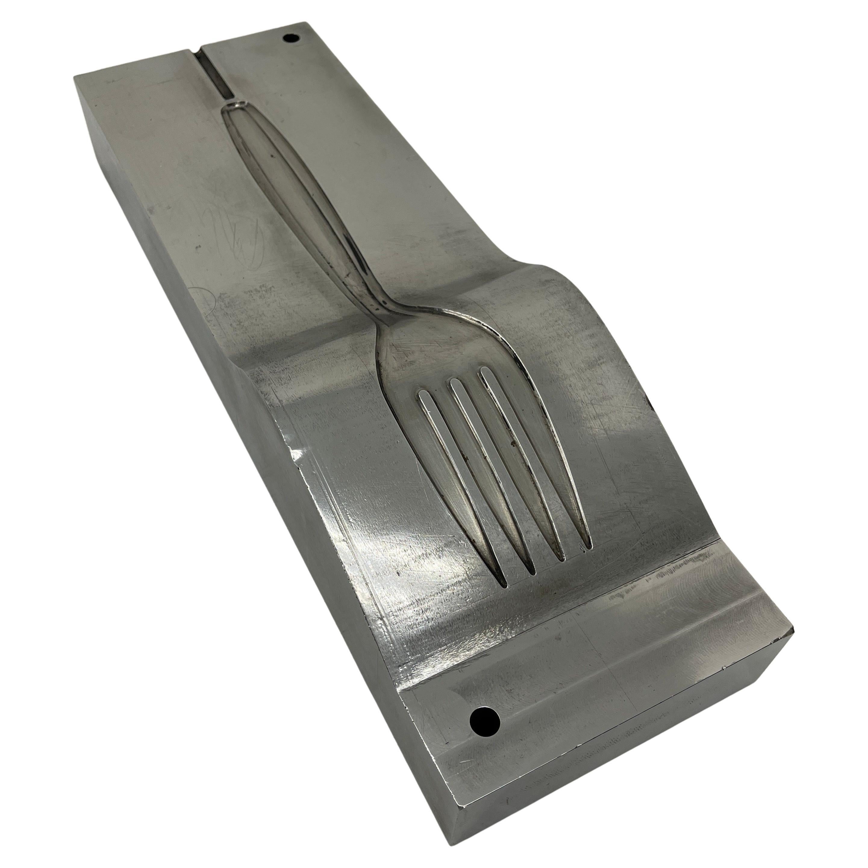 Large Stainless Steel Industrial Fork Mold Sculpture for Silverware