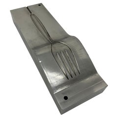 Large Stainless Steel Industrial Fork Mold Sculpture for Silverware