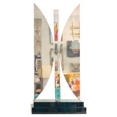 Gran Escultura Moderna Abstracta Minimalista de Acero Inoxidable