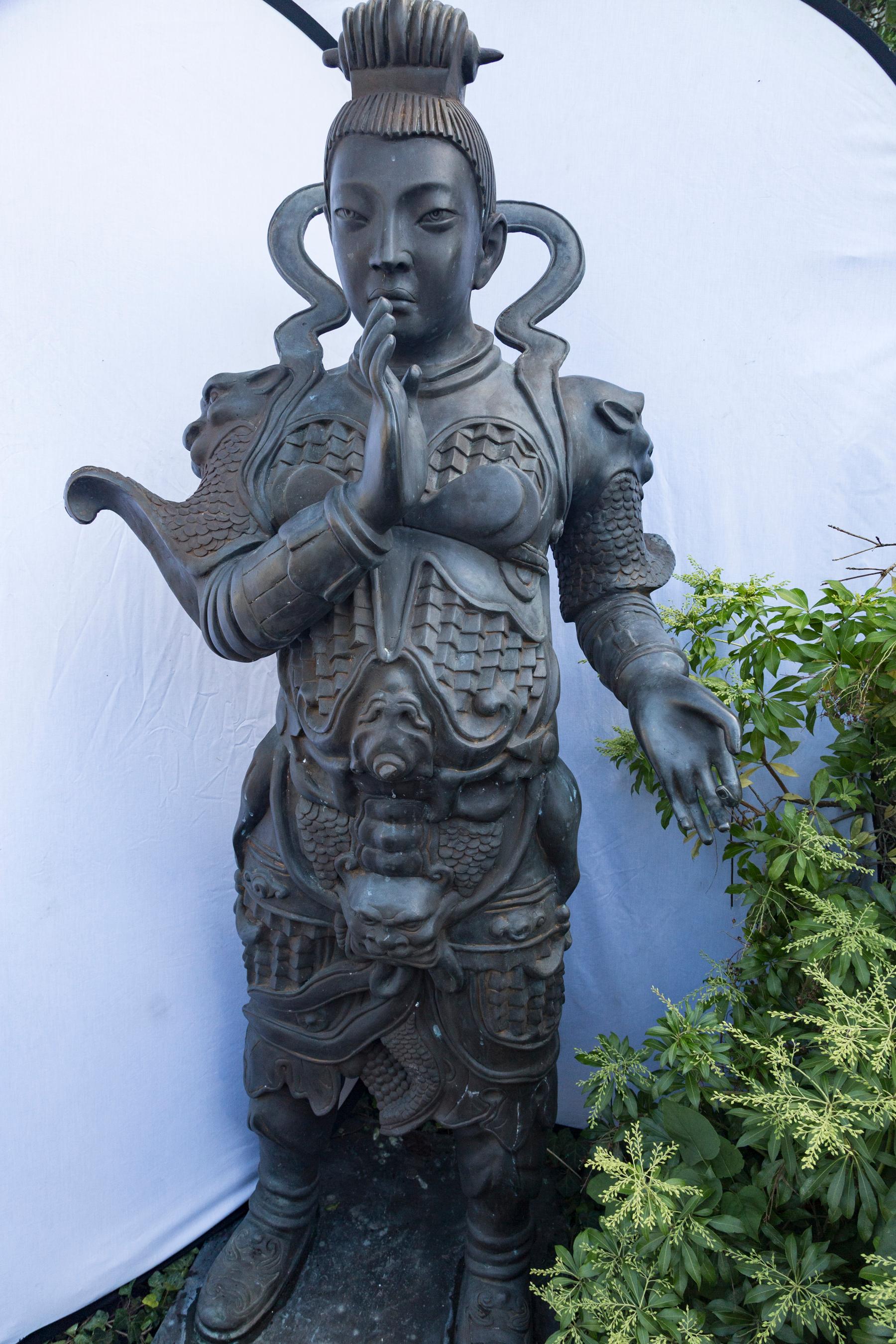 Large Standing Bronze Figure of a Chinese Soldier For Sale 7