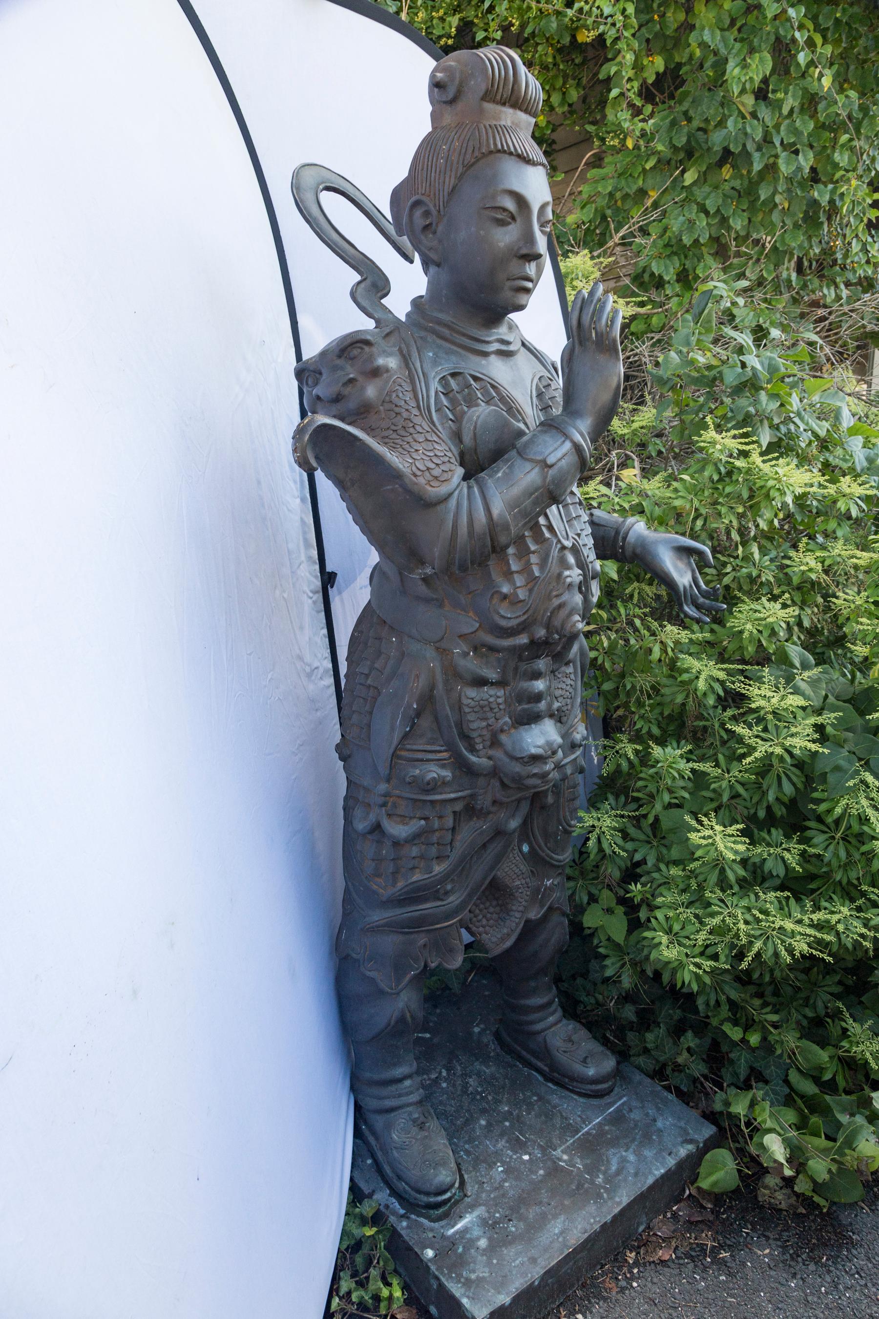 Large Standing Bronze Figure of a Chinese Soldier For Sale 8