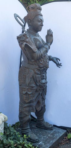 Large Standing Bronze Figure of a Chinese Soldier