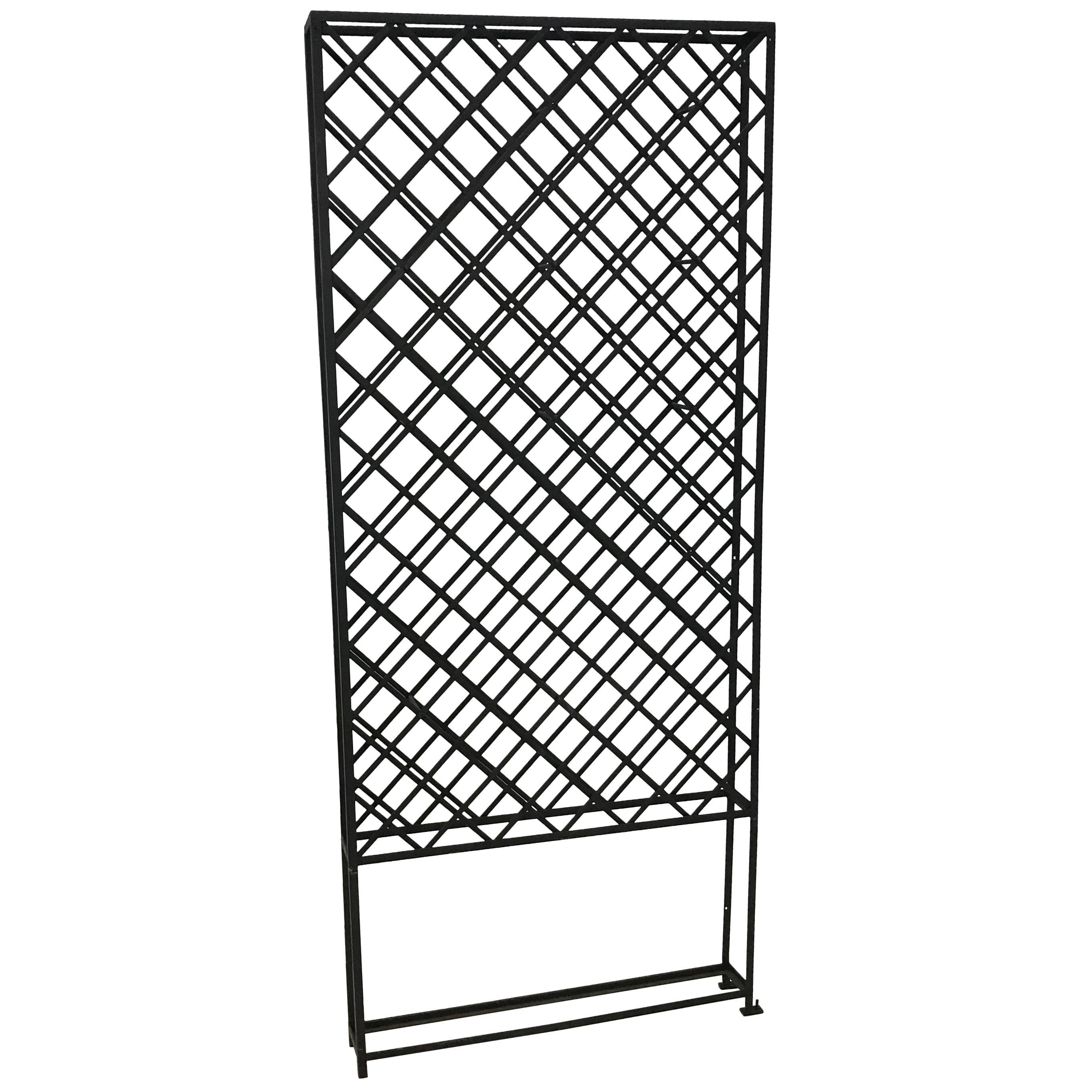 Large Standing Lattice Wrought Iron Wine Racks