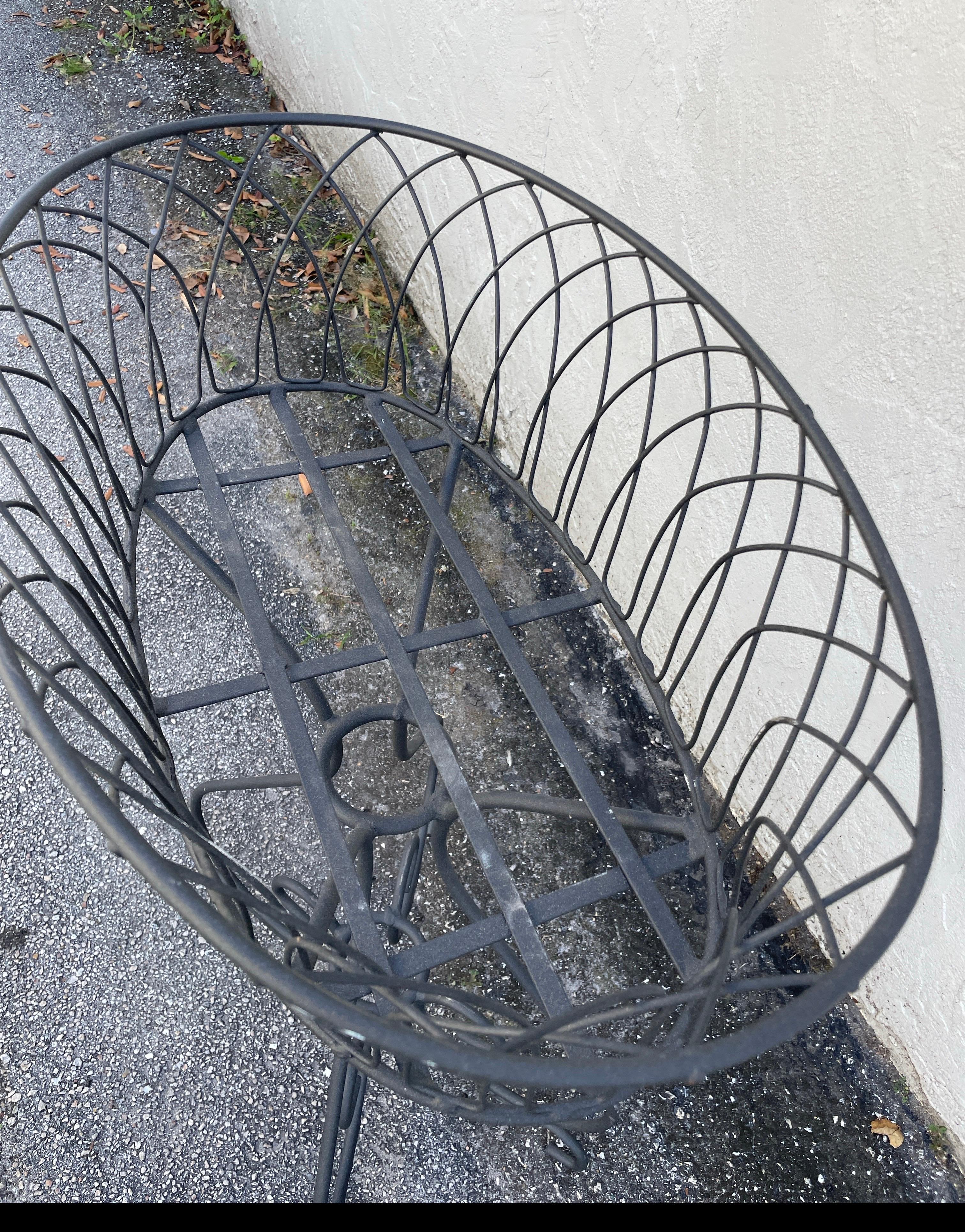 Large Standing Wrought Iron Planter For Sale 2