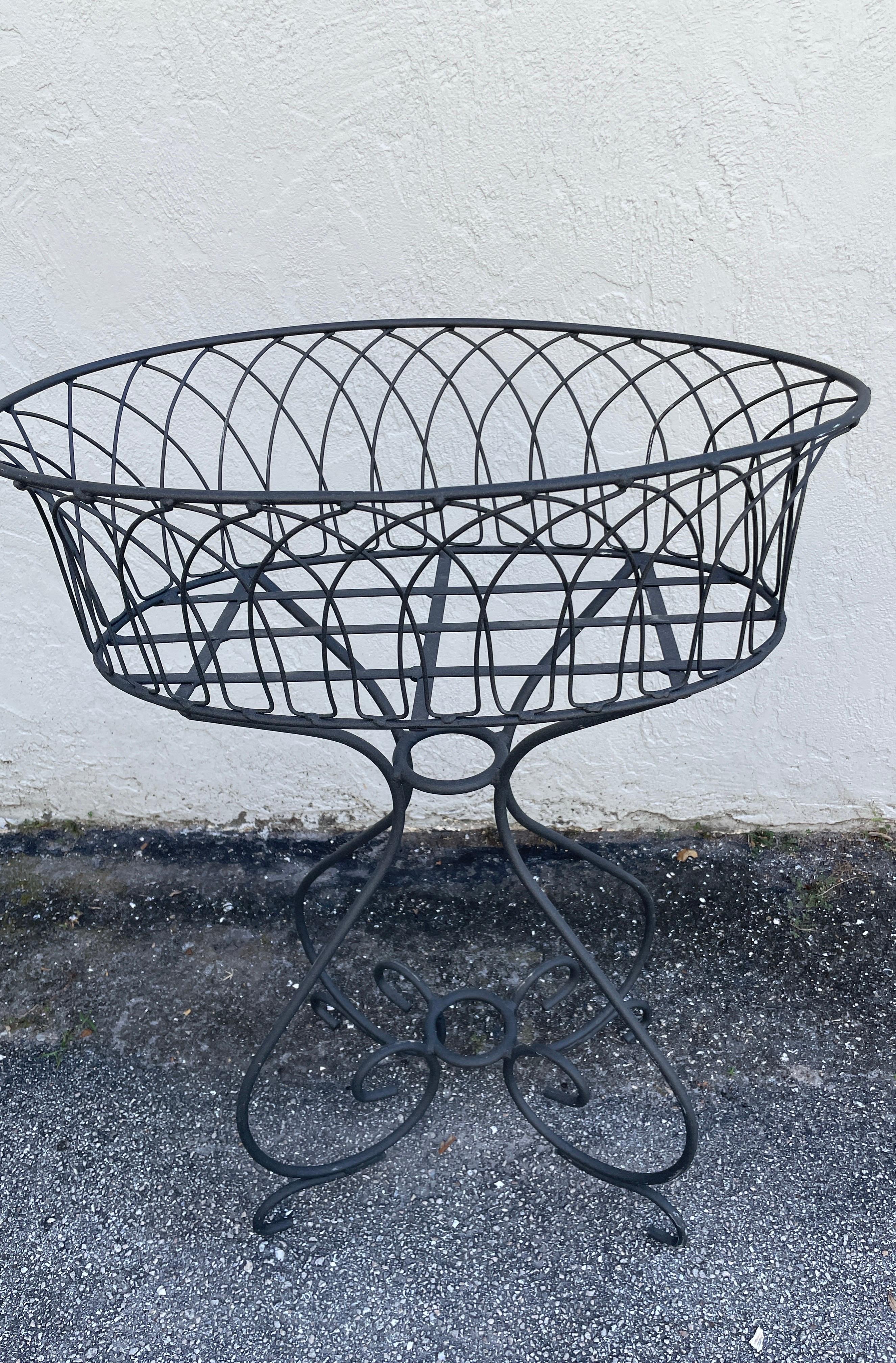 Large Standing Wrought Iron Planter For Sale 3