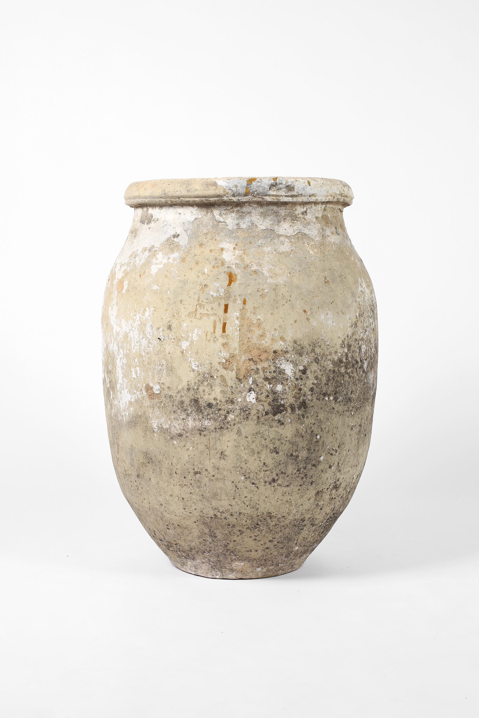 Large Stapled Southern Earthenware Wabi-Sabi Spanish Jar c. 1800 For Sale 6
