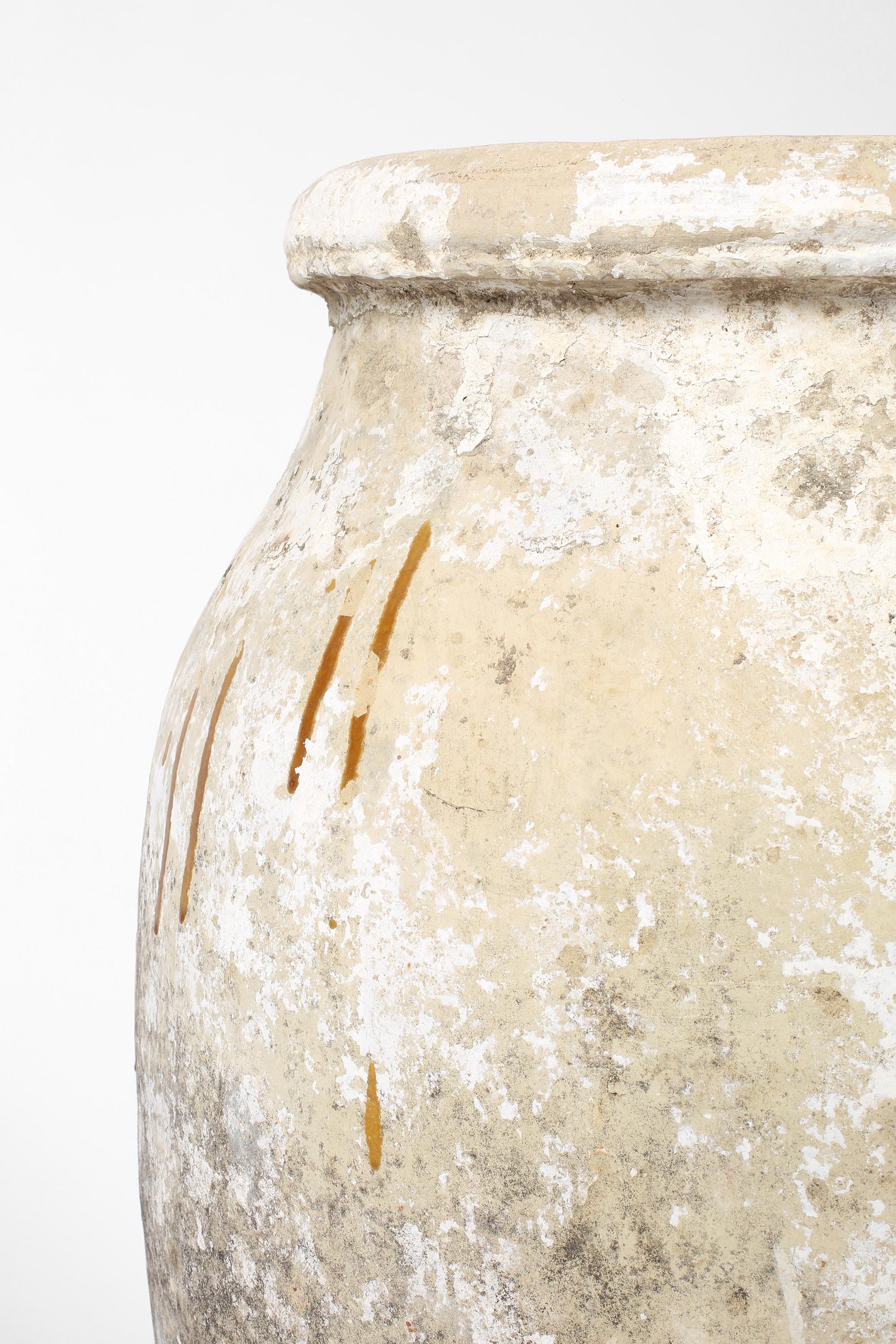 19th Century Large Stapled Southern Earthenware Wabi-Sabi Spanish Jar c. 1800 For Sale