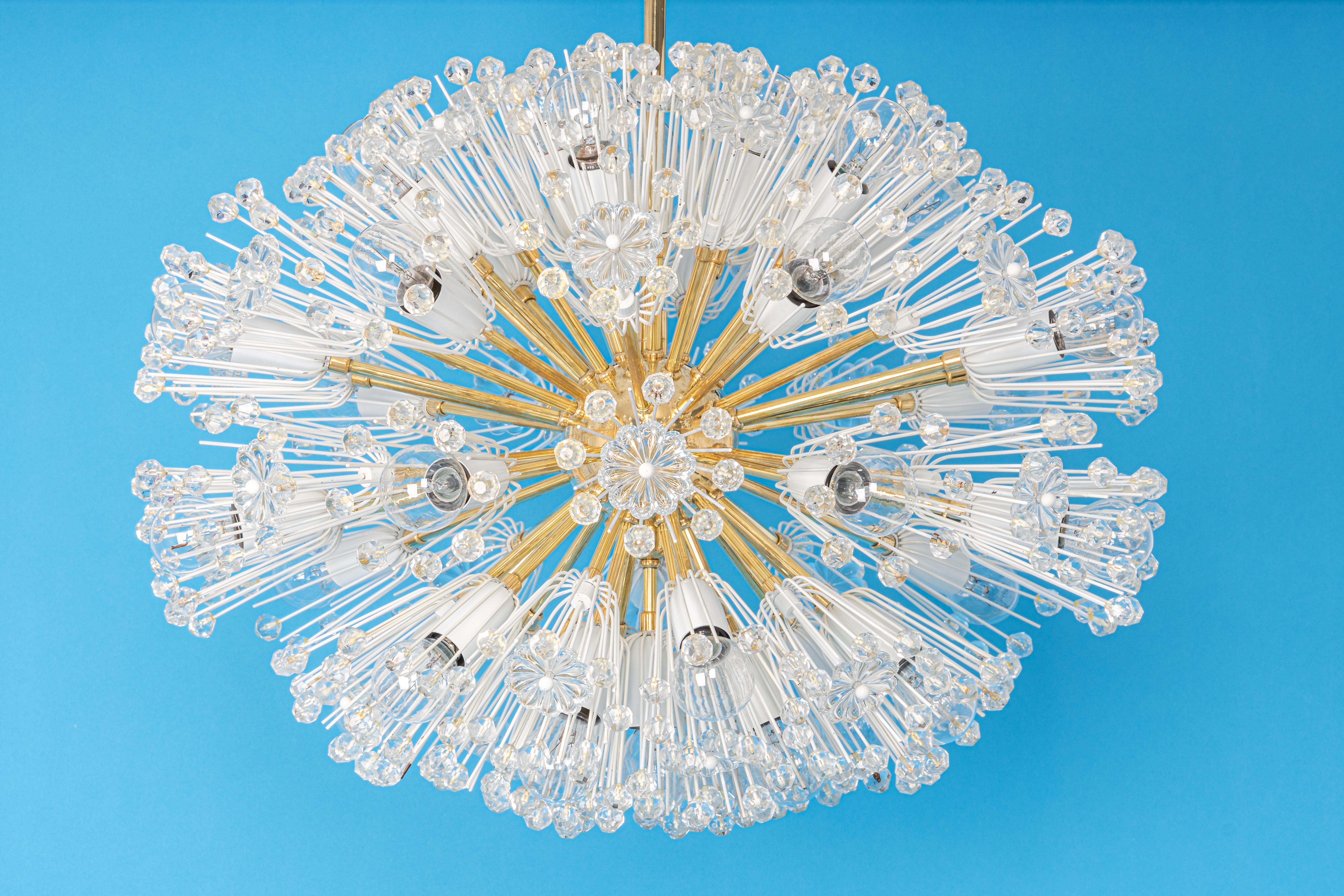 Large Starburst Brass Chandelier by Emil Stejnar, Austria, 1960s For Sale 3