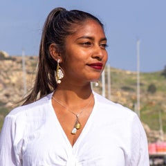 Large Statement Designer Nautical Gold Silver & Pearl Filigree Sailing Pendant