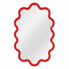 Large Statement Oval Wavy Mirror Available in Custom Colours – Hvyli Oval 90