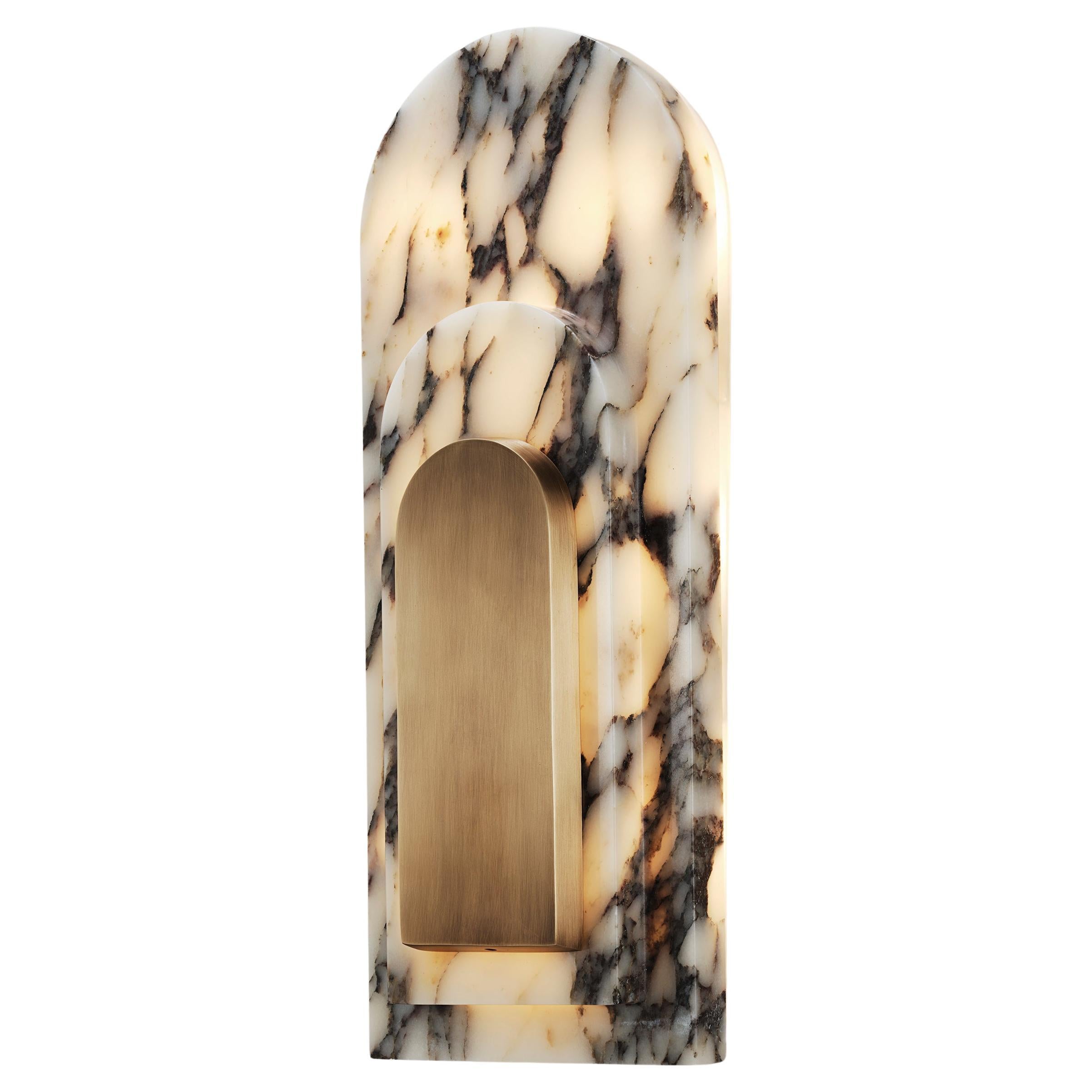 Sconce grandi STATEN ISLAND in marmo Calacatta e ottone di Blueprint Lighting
