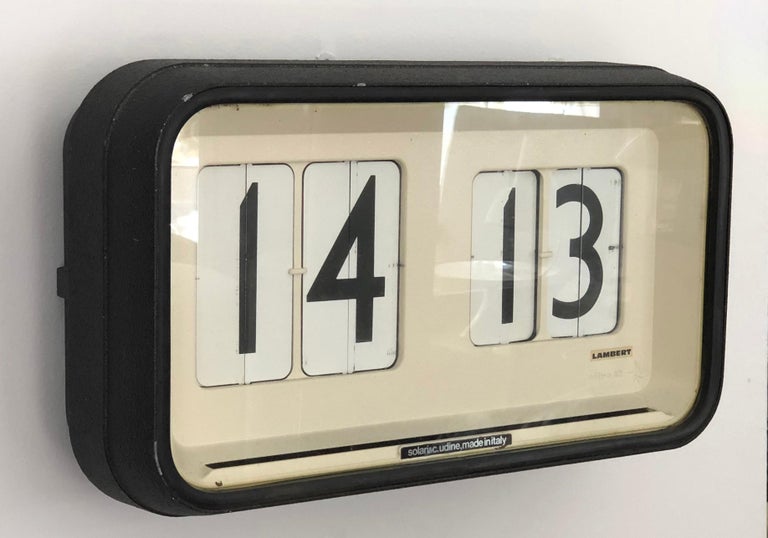 Large Station, Airport, Factory Wall Flip Clock by Gino Valle for