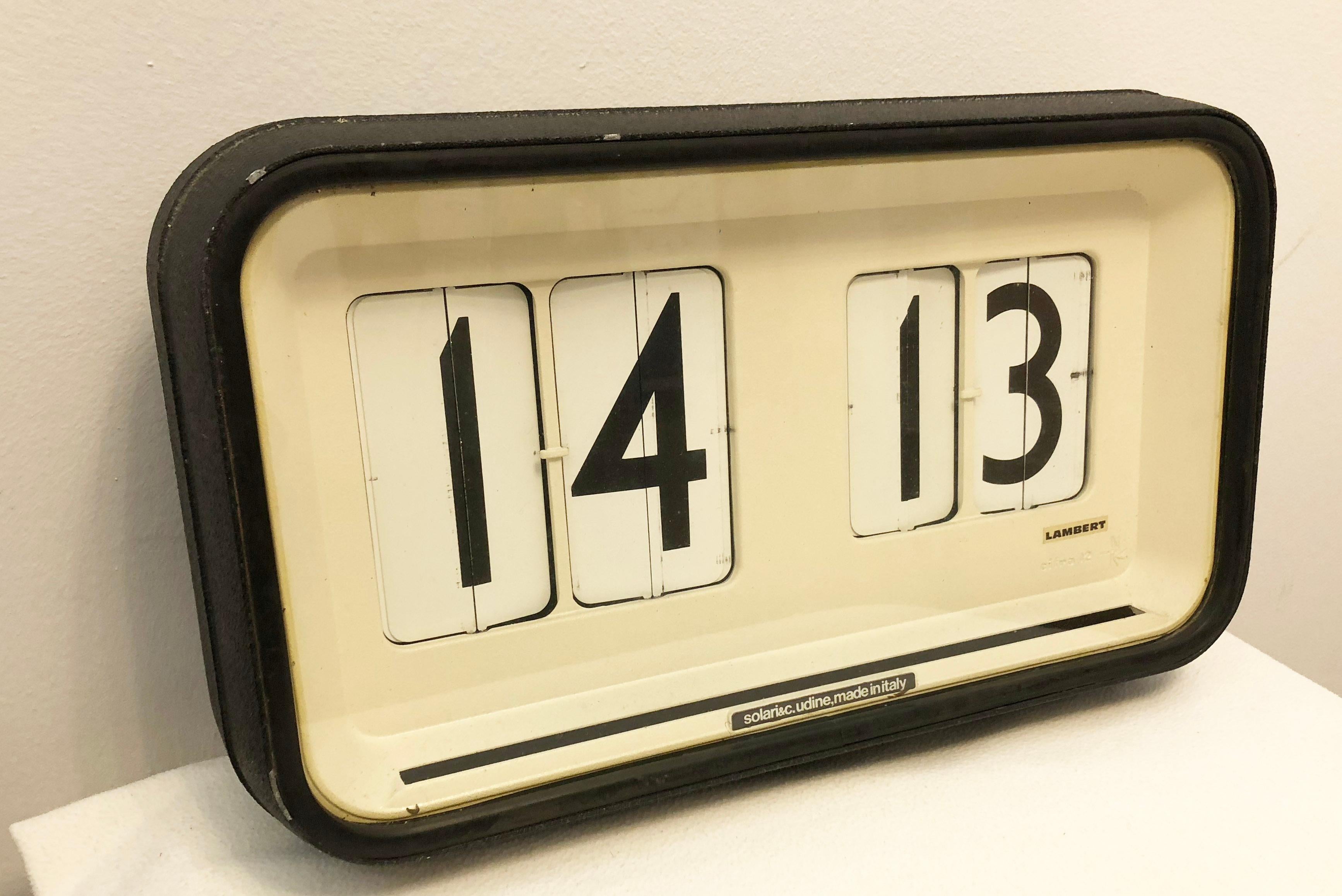 Painted Large Station, Airport, Factory Wall Flip Clock by Gino Valle for Solari Udine