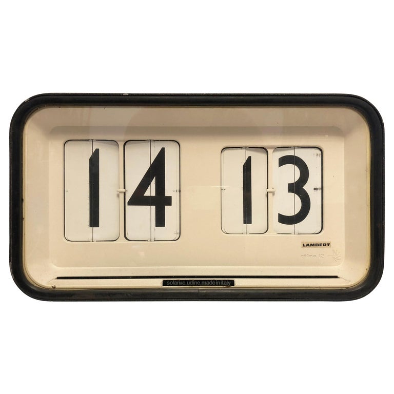 Large Station, Airport, Factory Wall Flip Clock by Gino Valle for Solari Udine For Sale at 1stdibs