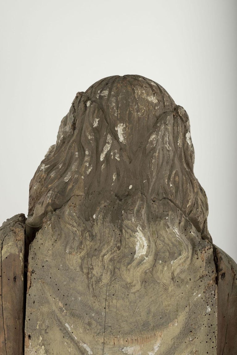 Large Statue of Saint Hand Carved in Wood For Sale at 1stDibs wooden